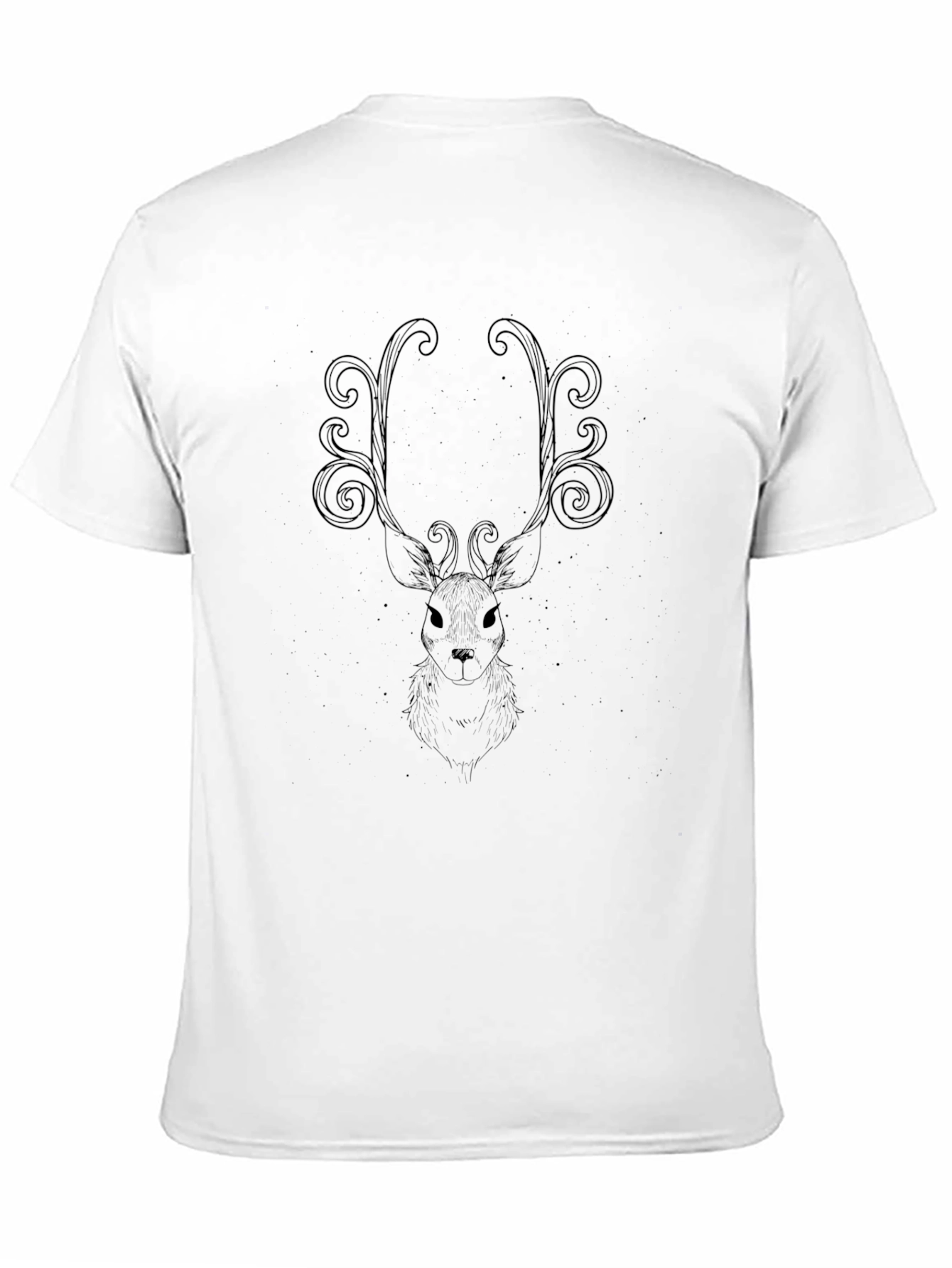 Deer Antler Swirl Black Graphic T-Shirt