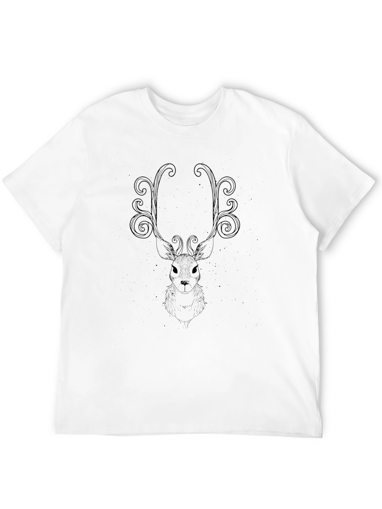 Deer Antler Swirl Black Graphic T-Shirt
