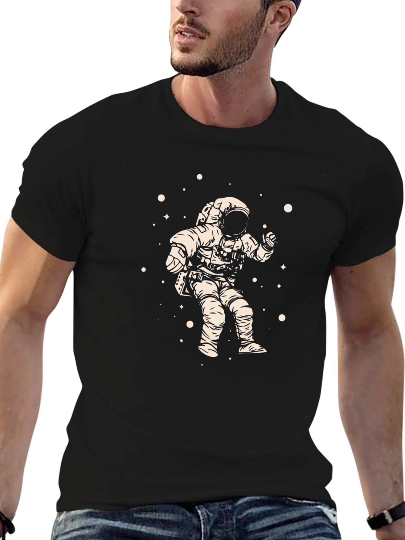 Astronaut Graphic Black Tee - Explore the Universe
