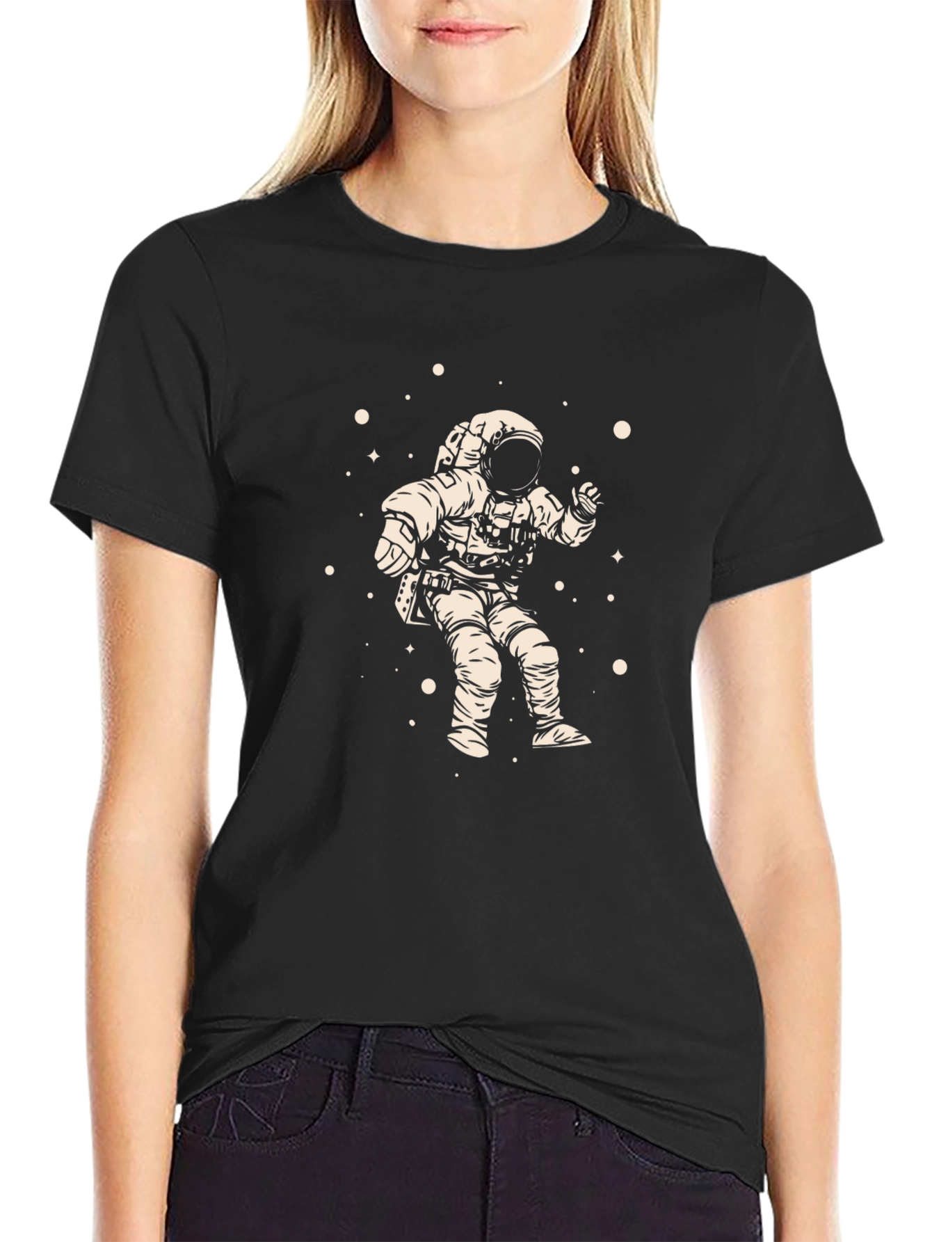 Astronaut Graphic Black Tee - Explore the Universe