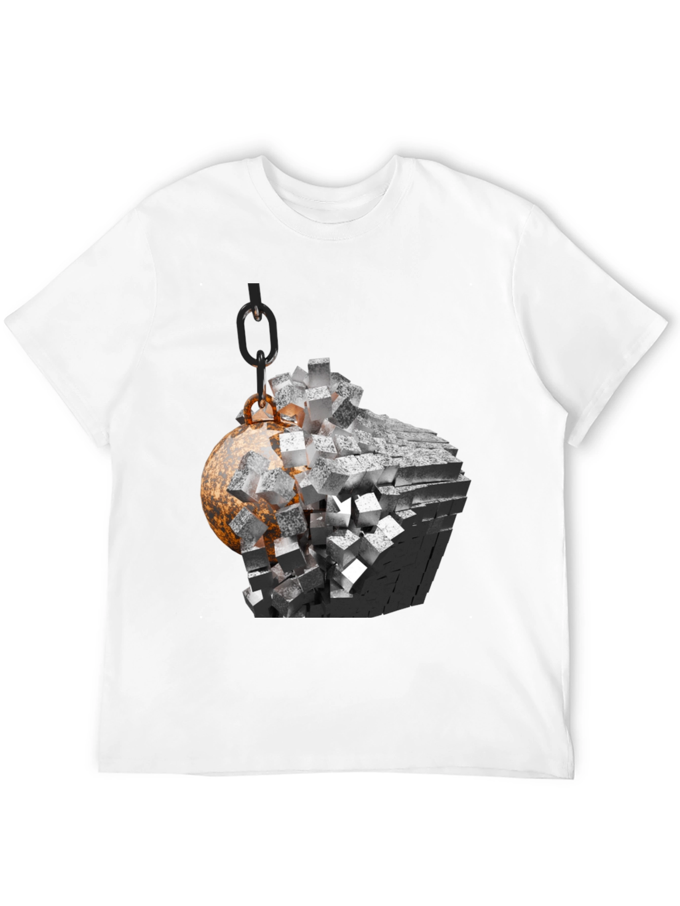 Demolition Ball Graphic Tee - Black Cotton Blend