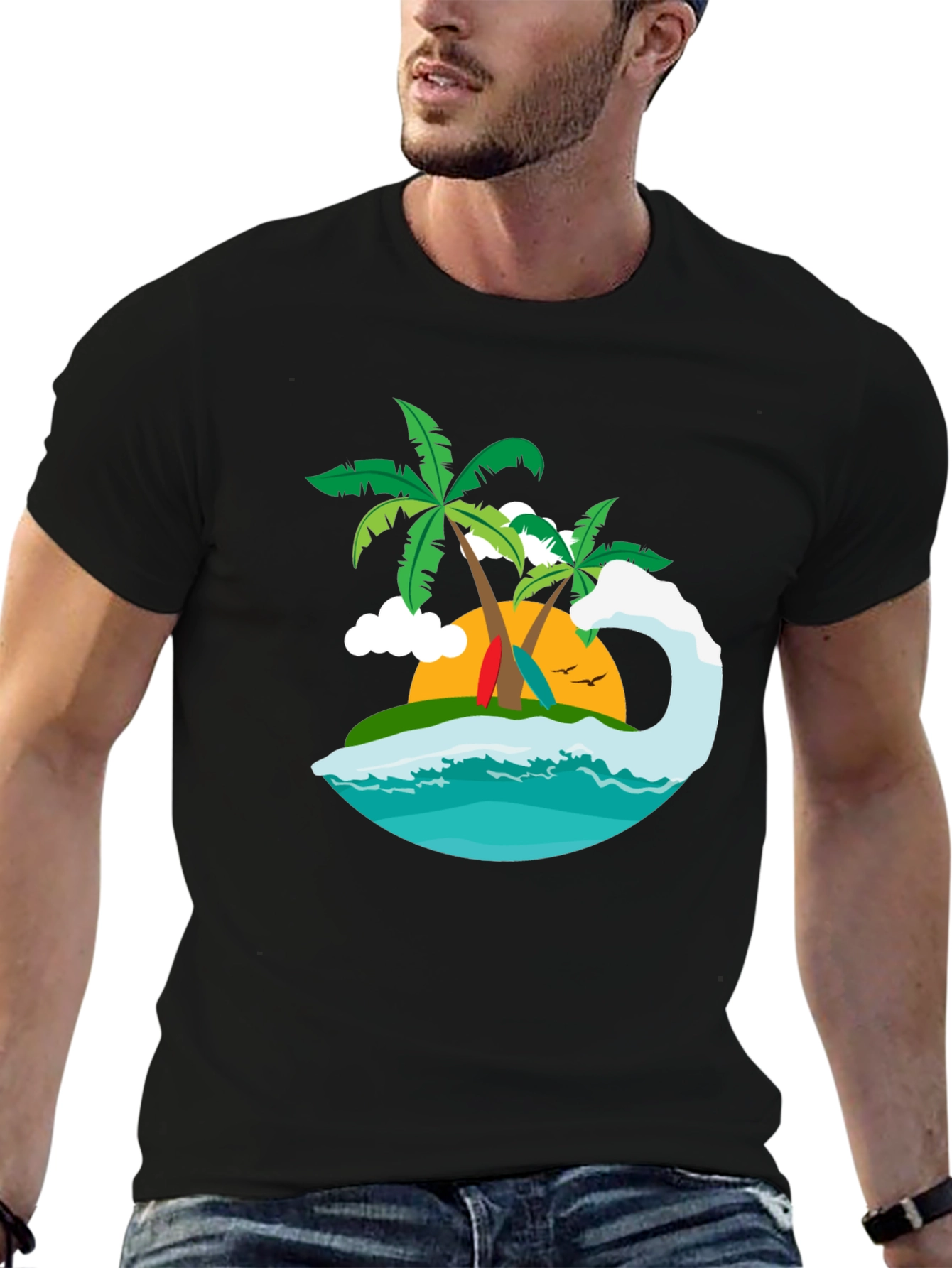 Tropical Island Graphic Tee - Surfs Up!