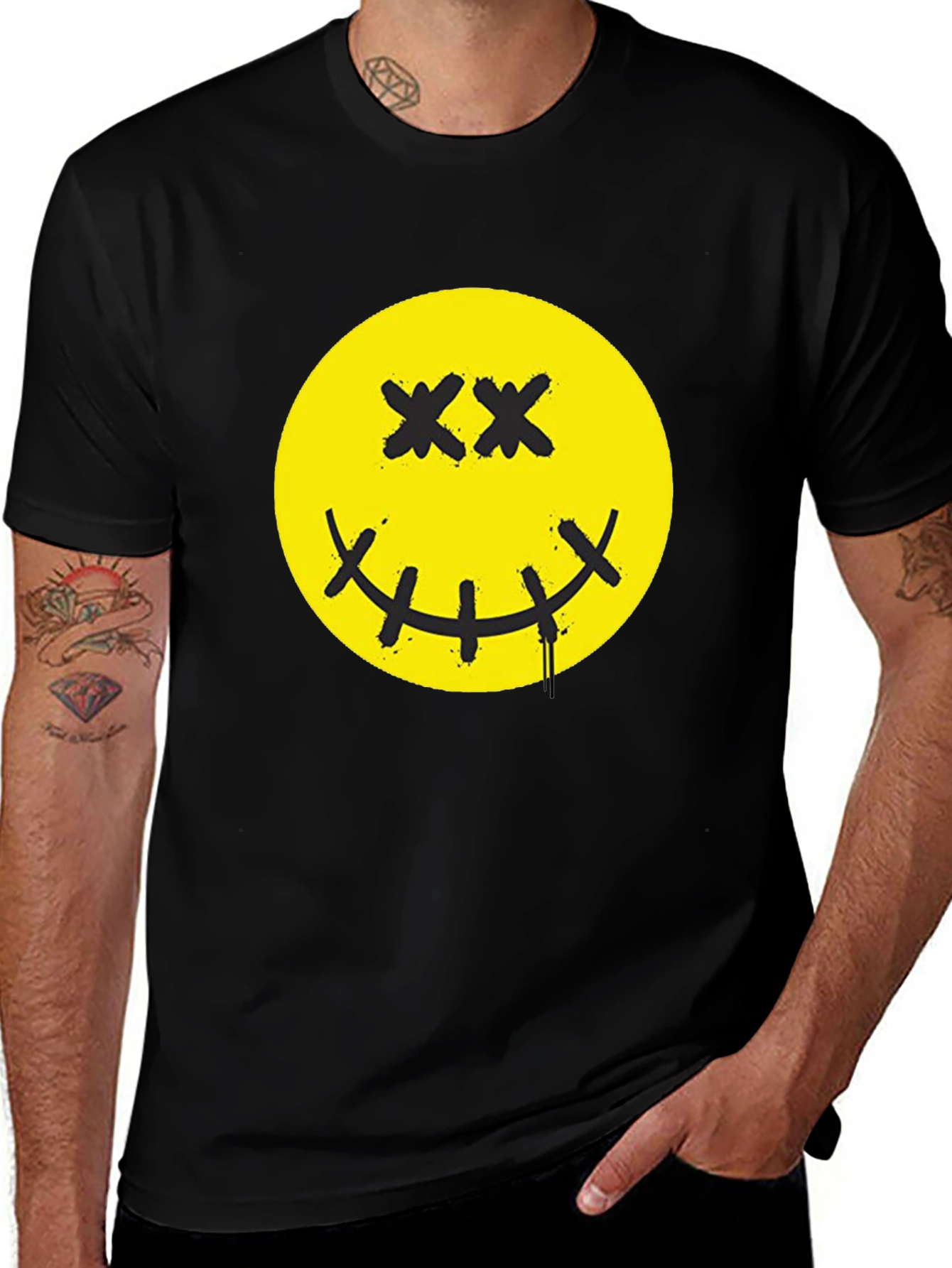 Smiley Face Graphic Print T-Shirt