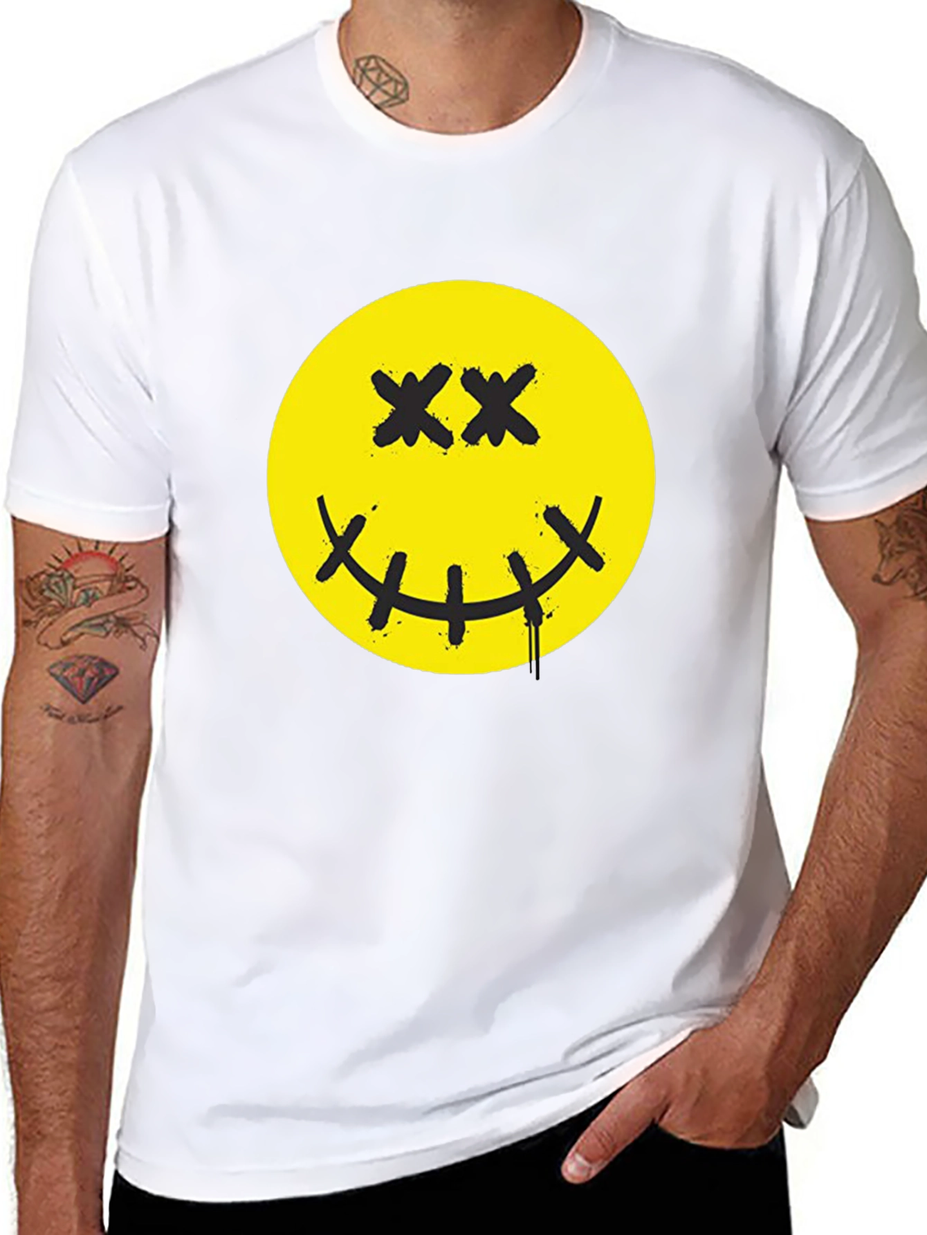 Smiley Face Graphic Print T-Shirt