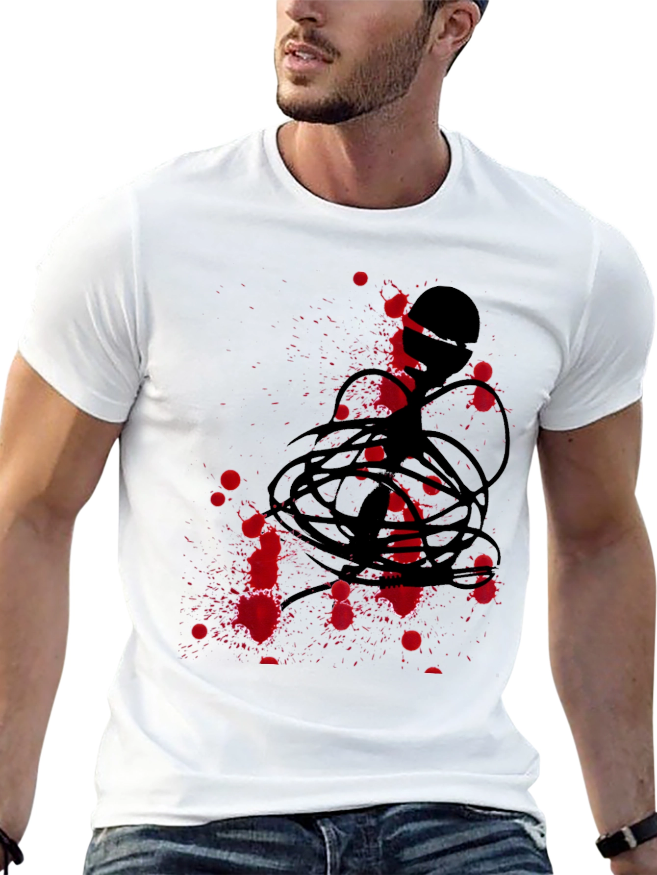 Abstract Graphic Tee - Black