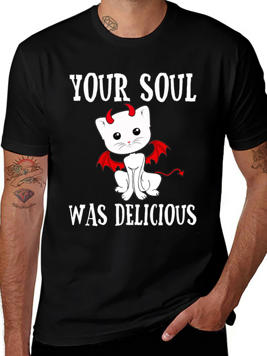 Your Soul Was Delicious T-Shirt - Devil Cat