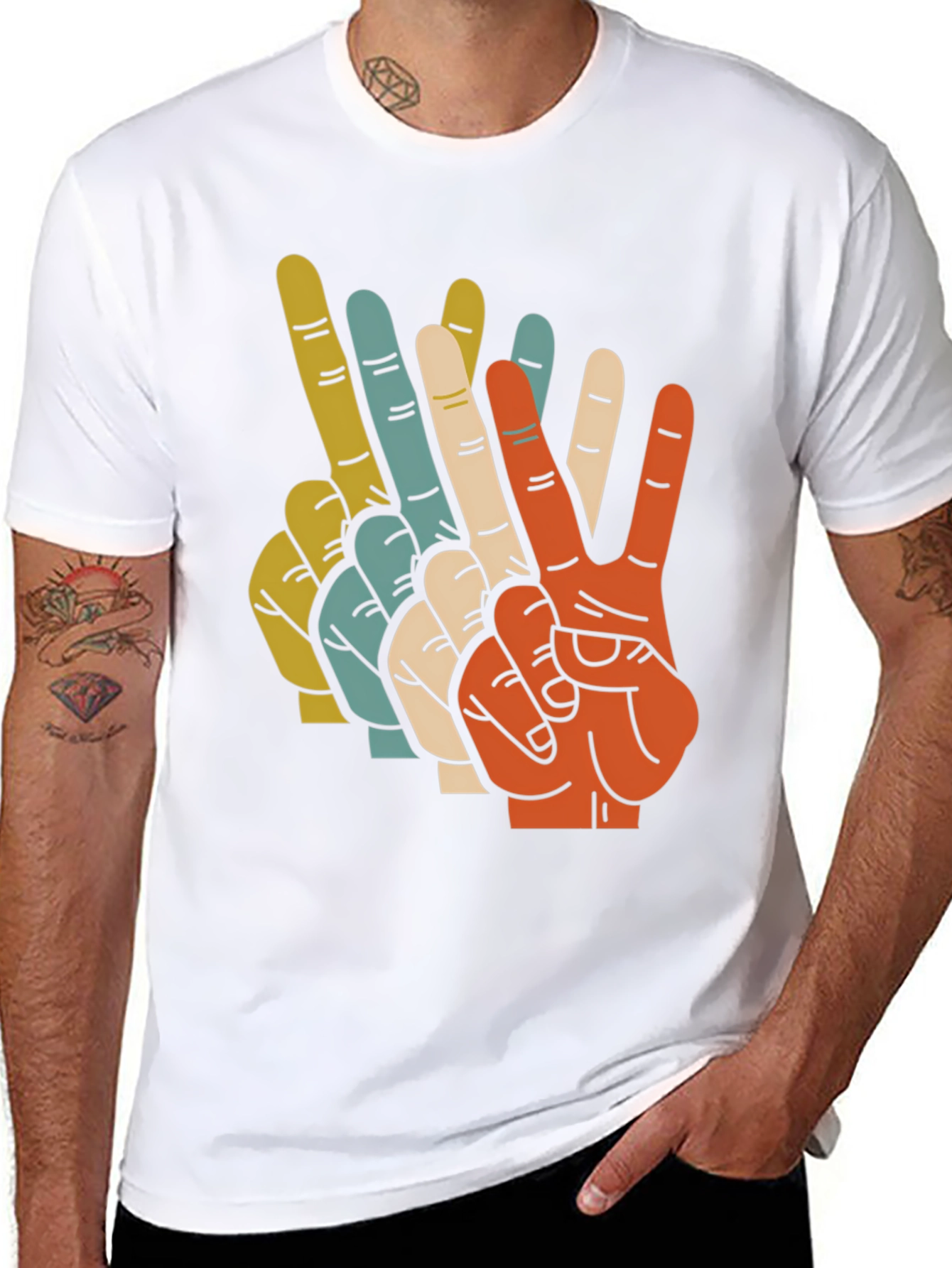 Retro Peace Sign Graphic T-Shirt