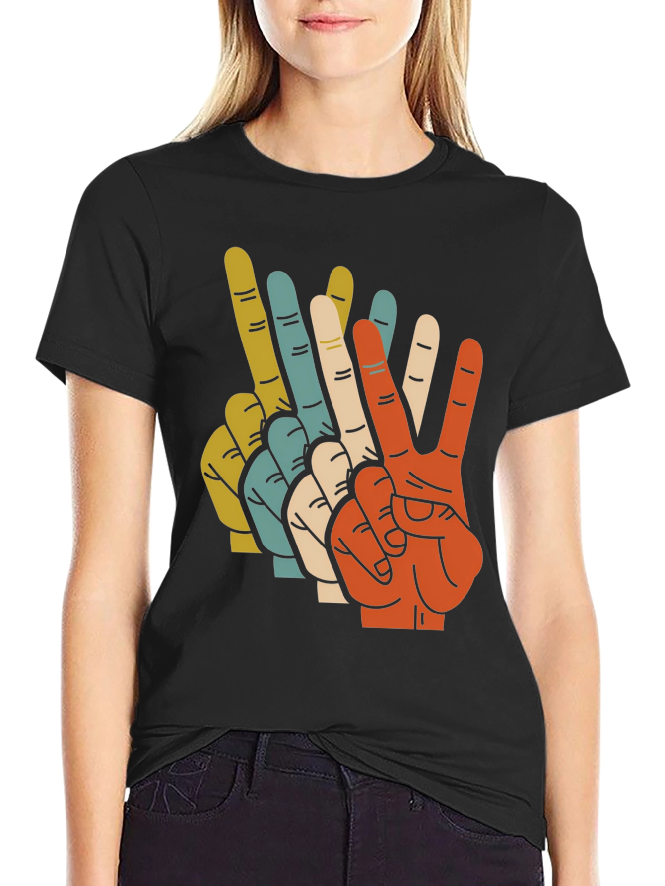 Retro Peace Sign Graphic T-Shirt