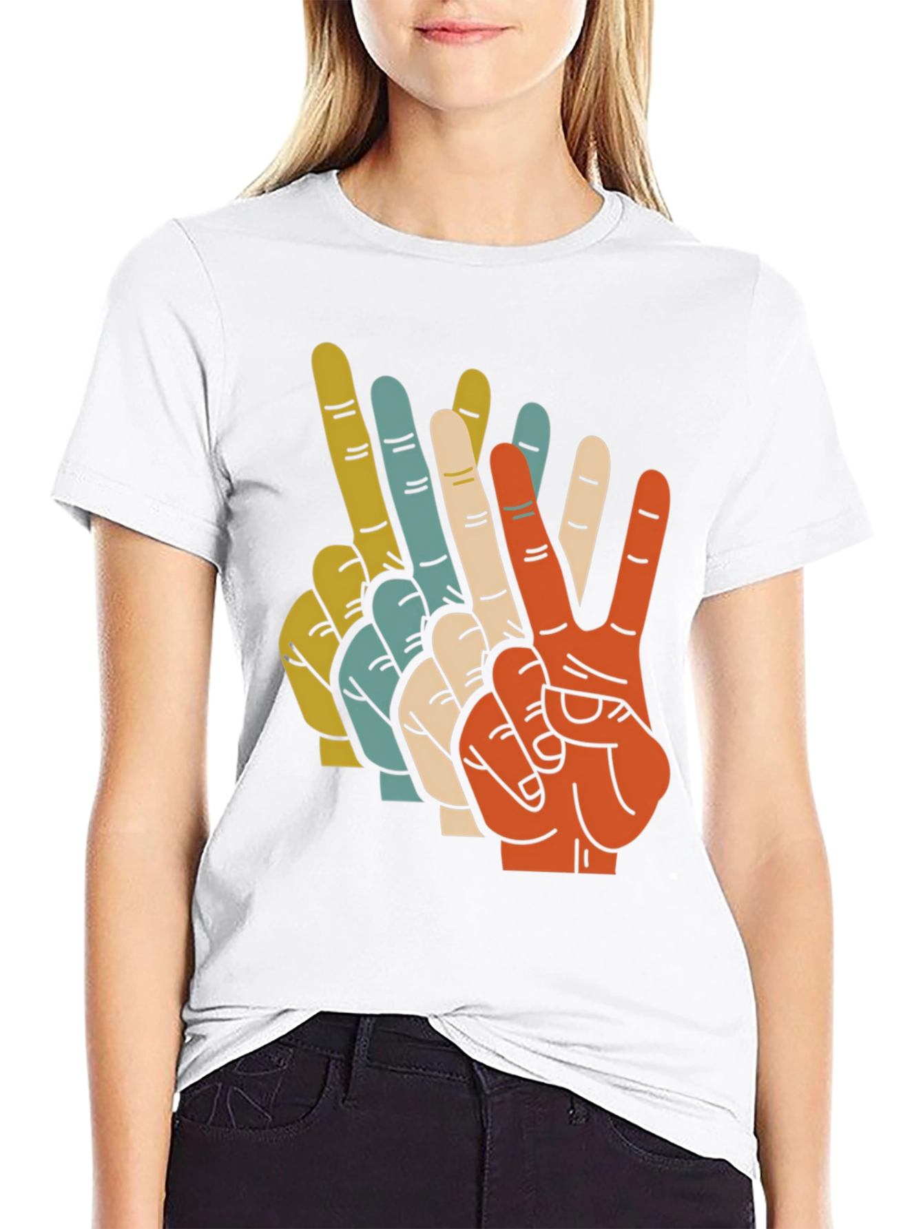 Retro Peace Sign Graphic T-Shirt