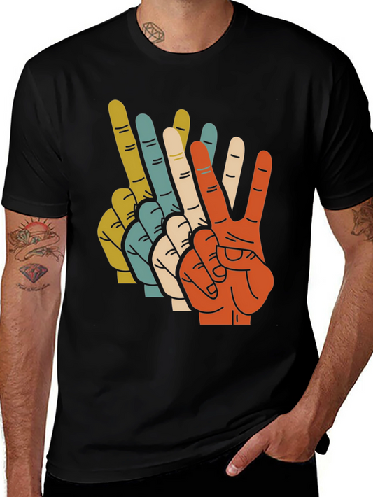 Retro Peace Sign Graphic T-Shirt