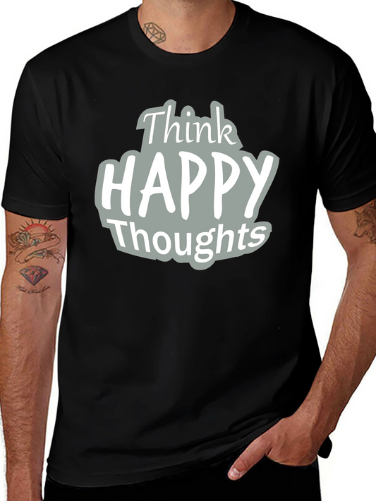 Think Happy Thoughts Graphic Tee - Black