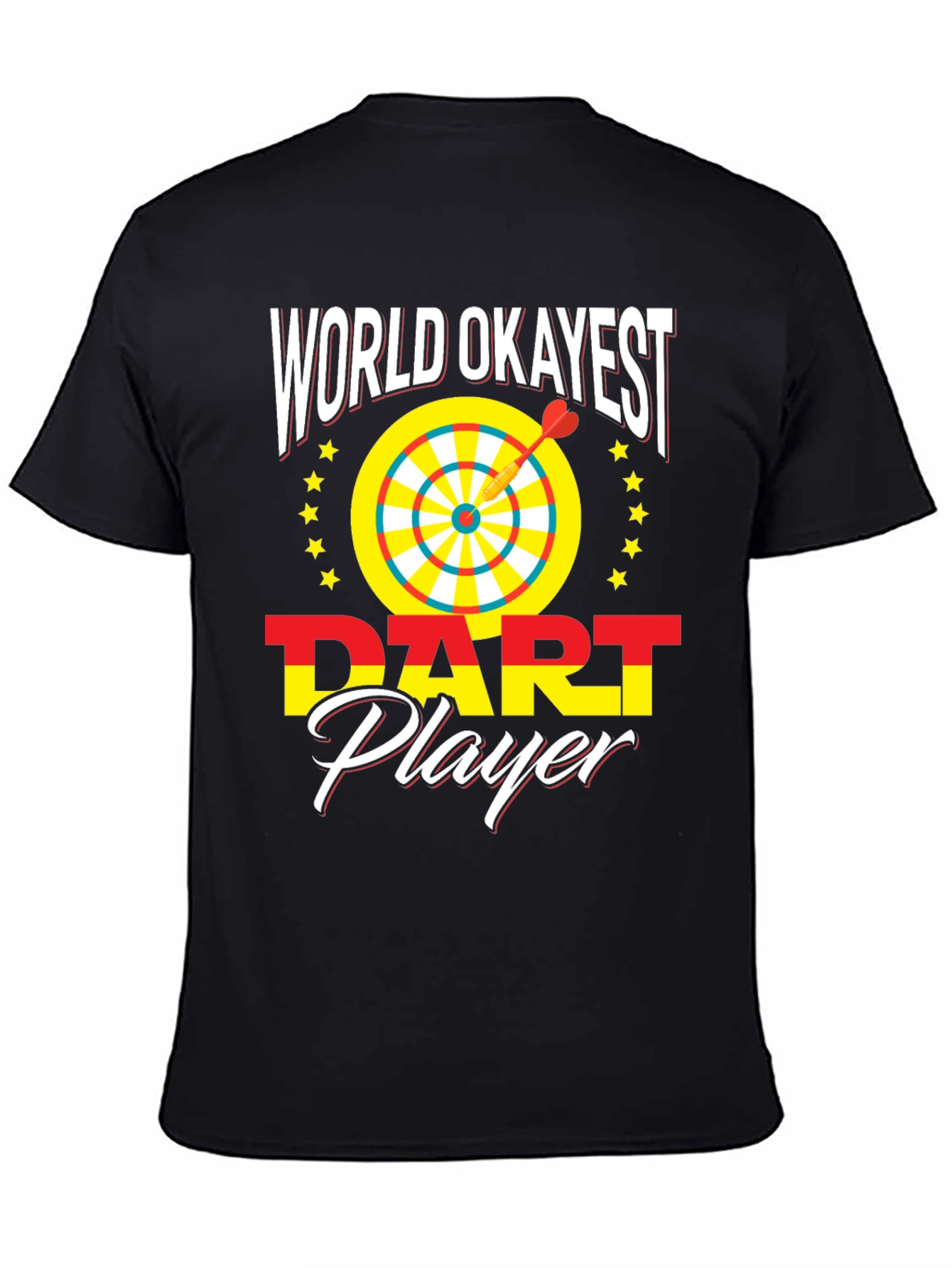 World Okayest Dart Player Novelty Graphic T-Shirt