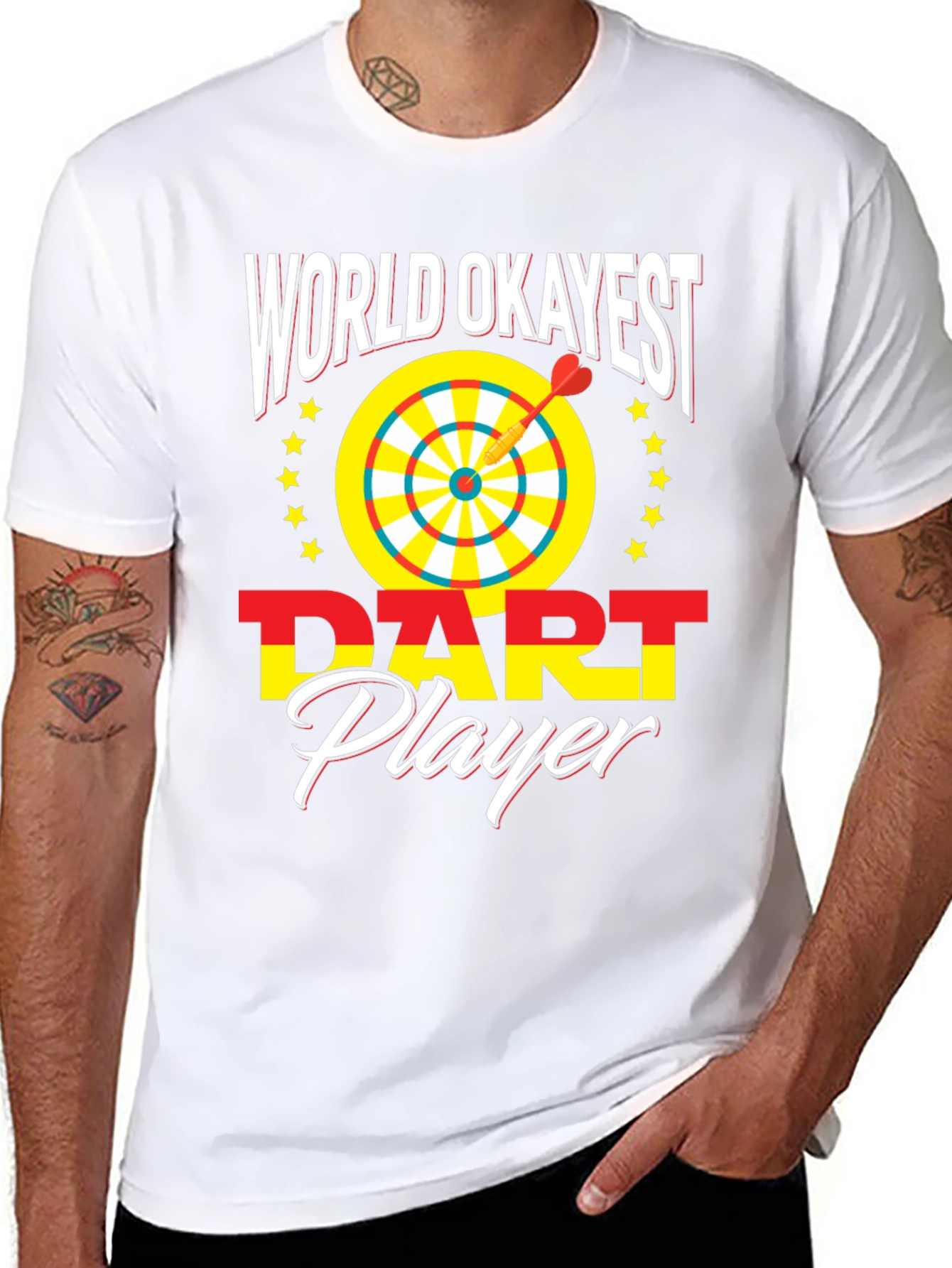 World Okayest Dart Player Novelty Graphic T-Shirt