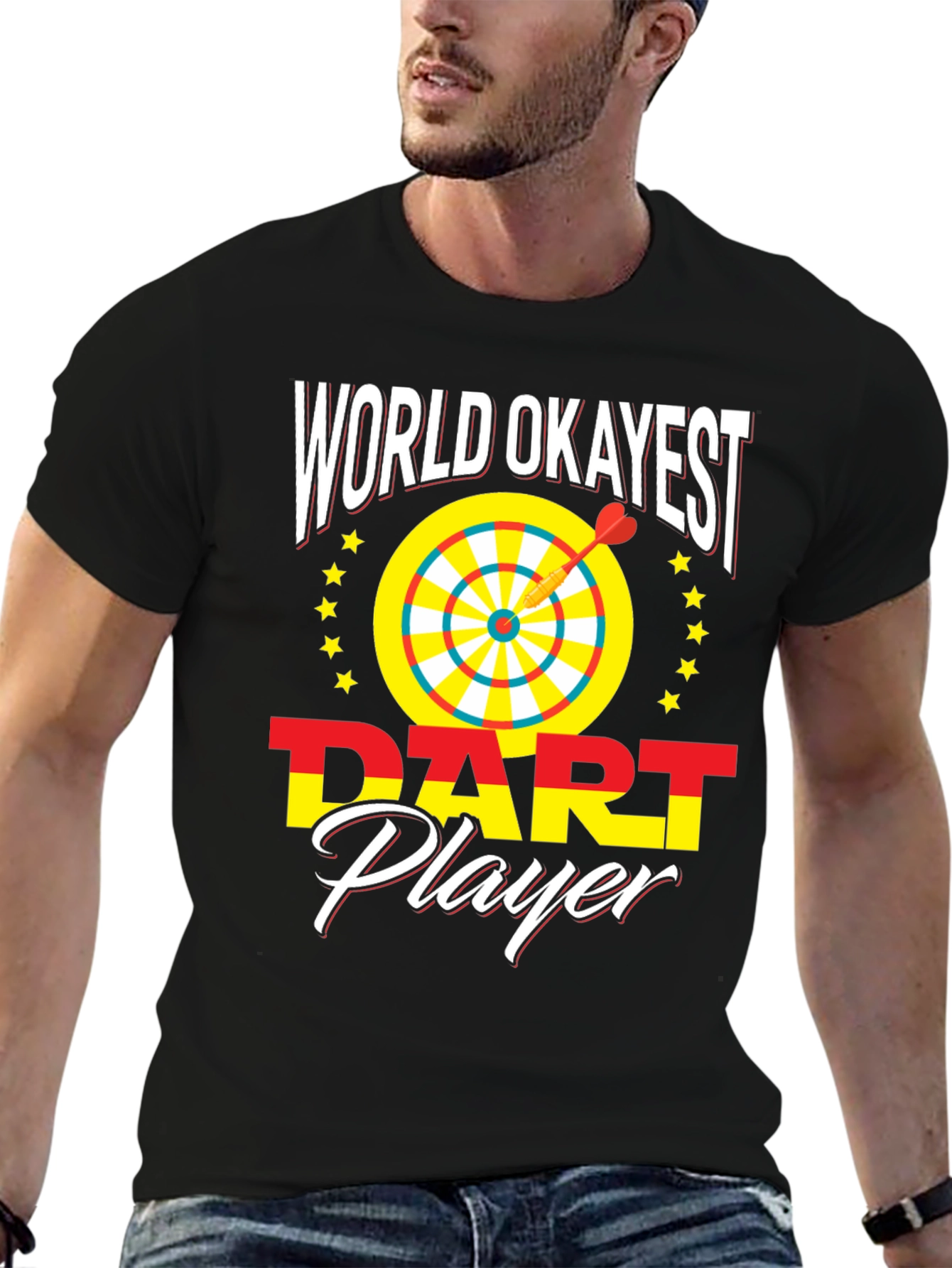 World Okayest Dart Player Novelty Graphic T-Shirt