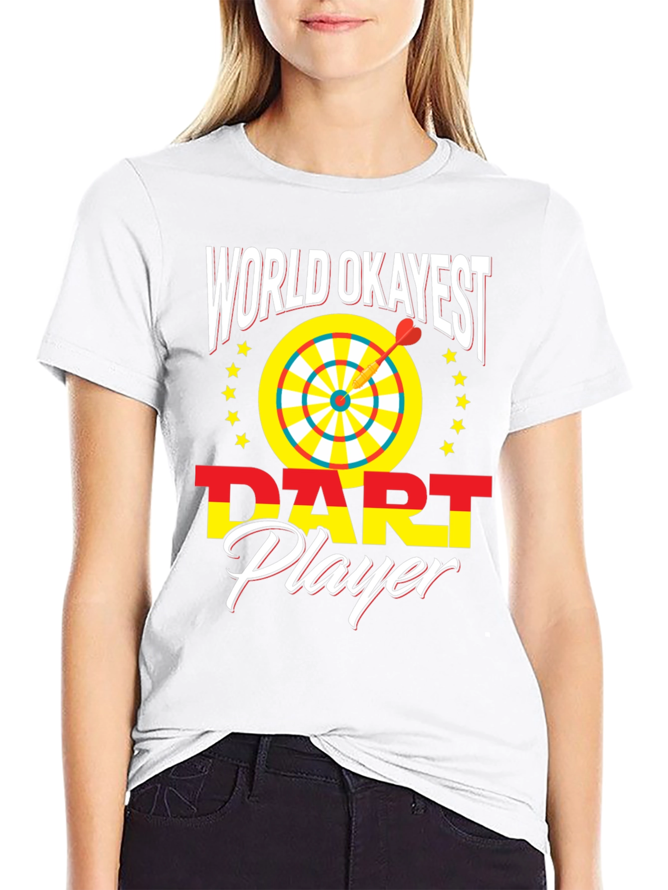 World Okayest Dart Player Novelty Graphic T-Shirt