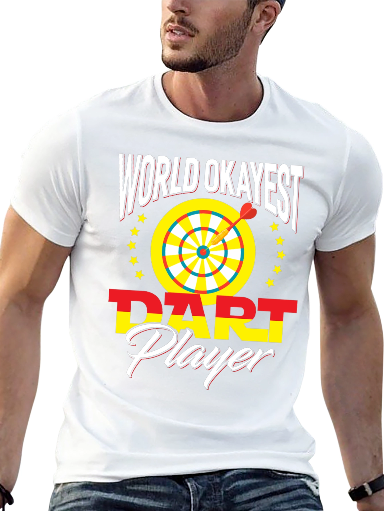 World Okayest Dart Player Novelty Graphic T-Shirt