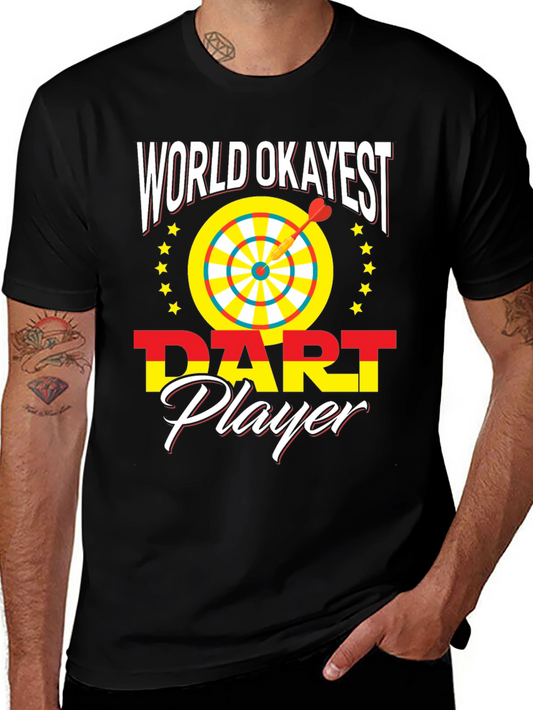 World Okayest Dart Player Novelty Graphic T-Shirt