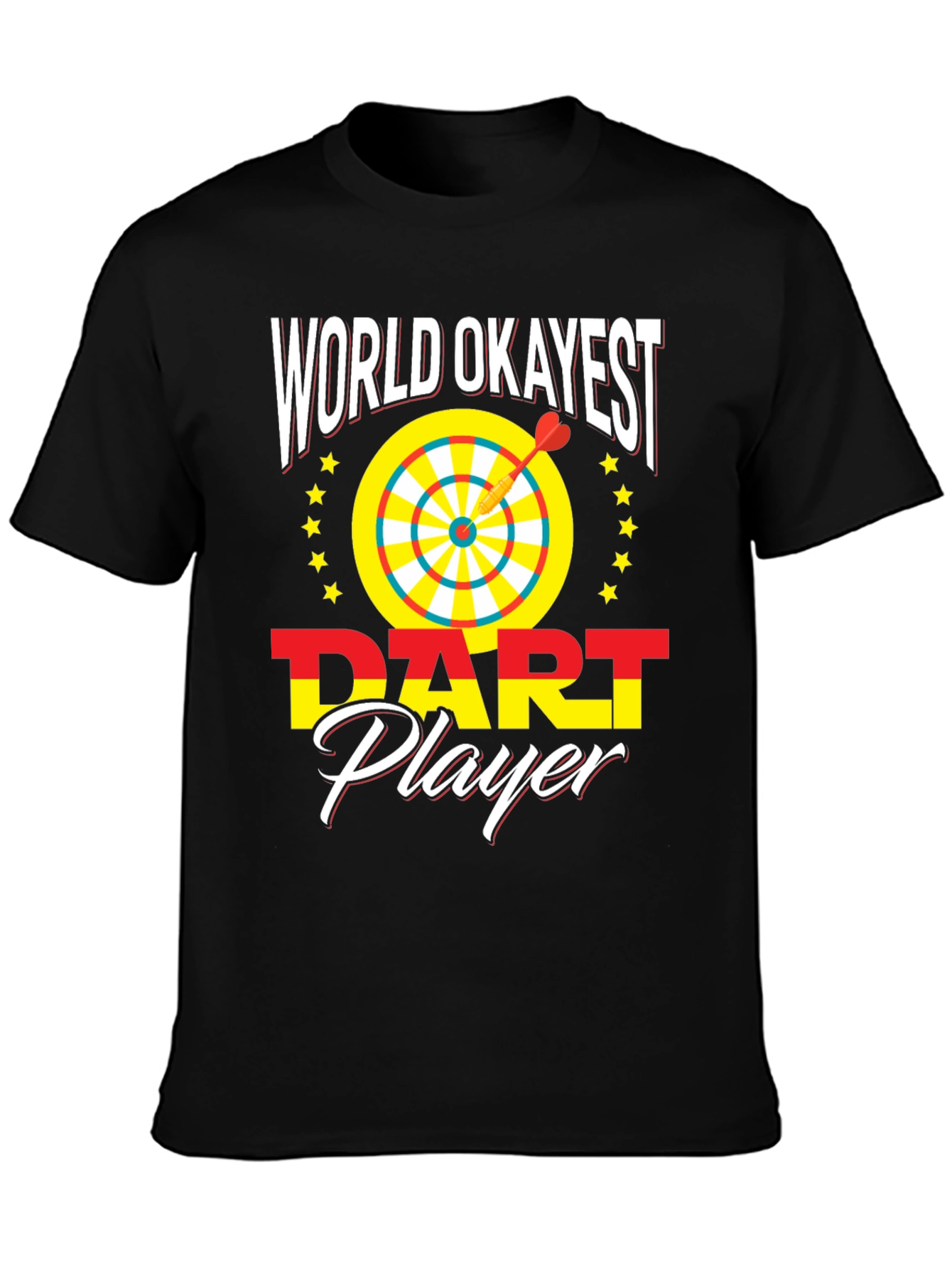 World Okayest Dart Player Novelty Graphic T-Shirt