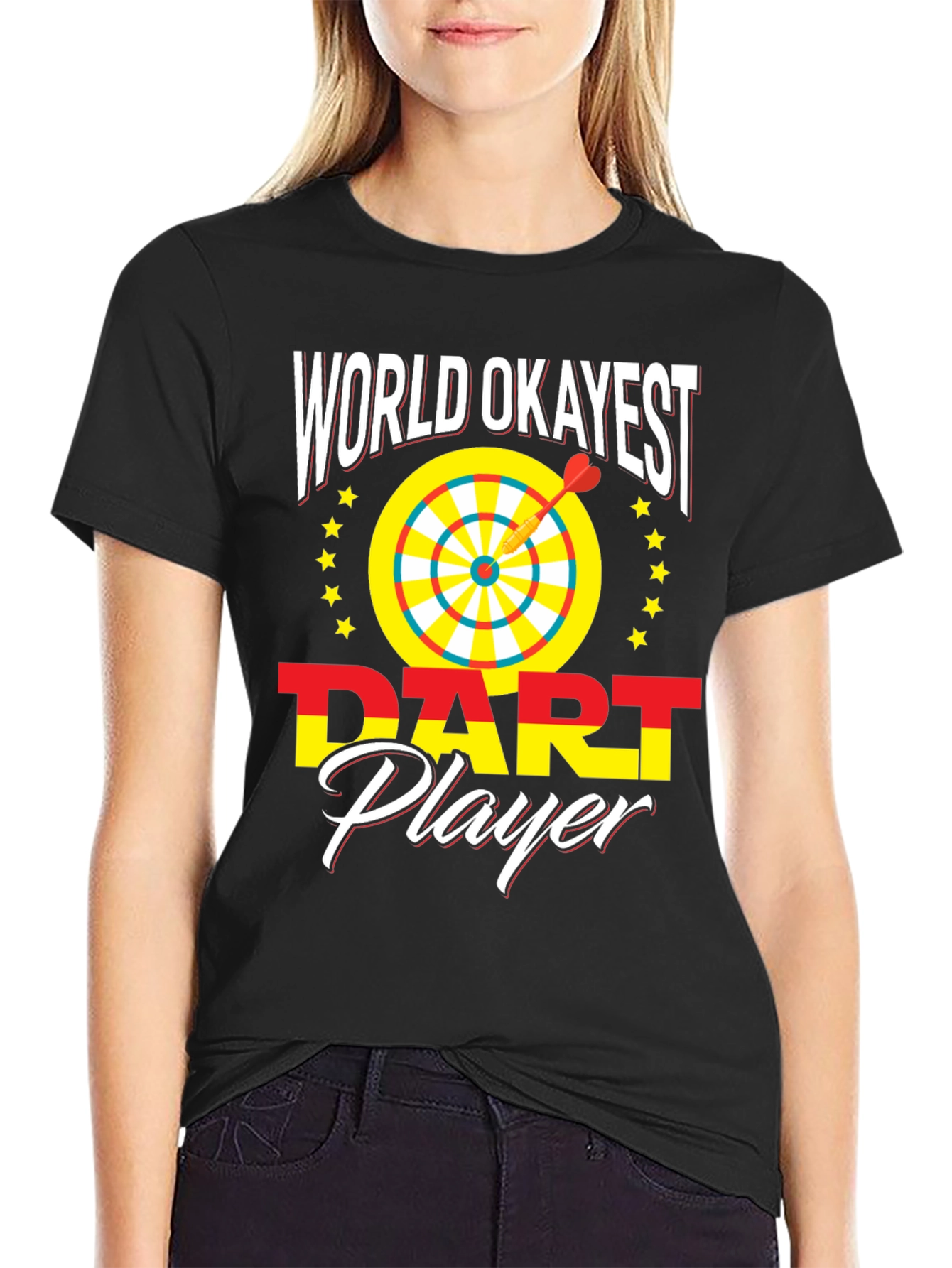 World Okayest Dart Player Novelty Graphic T-Shirt