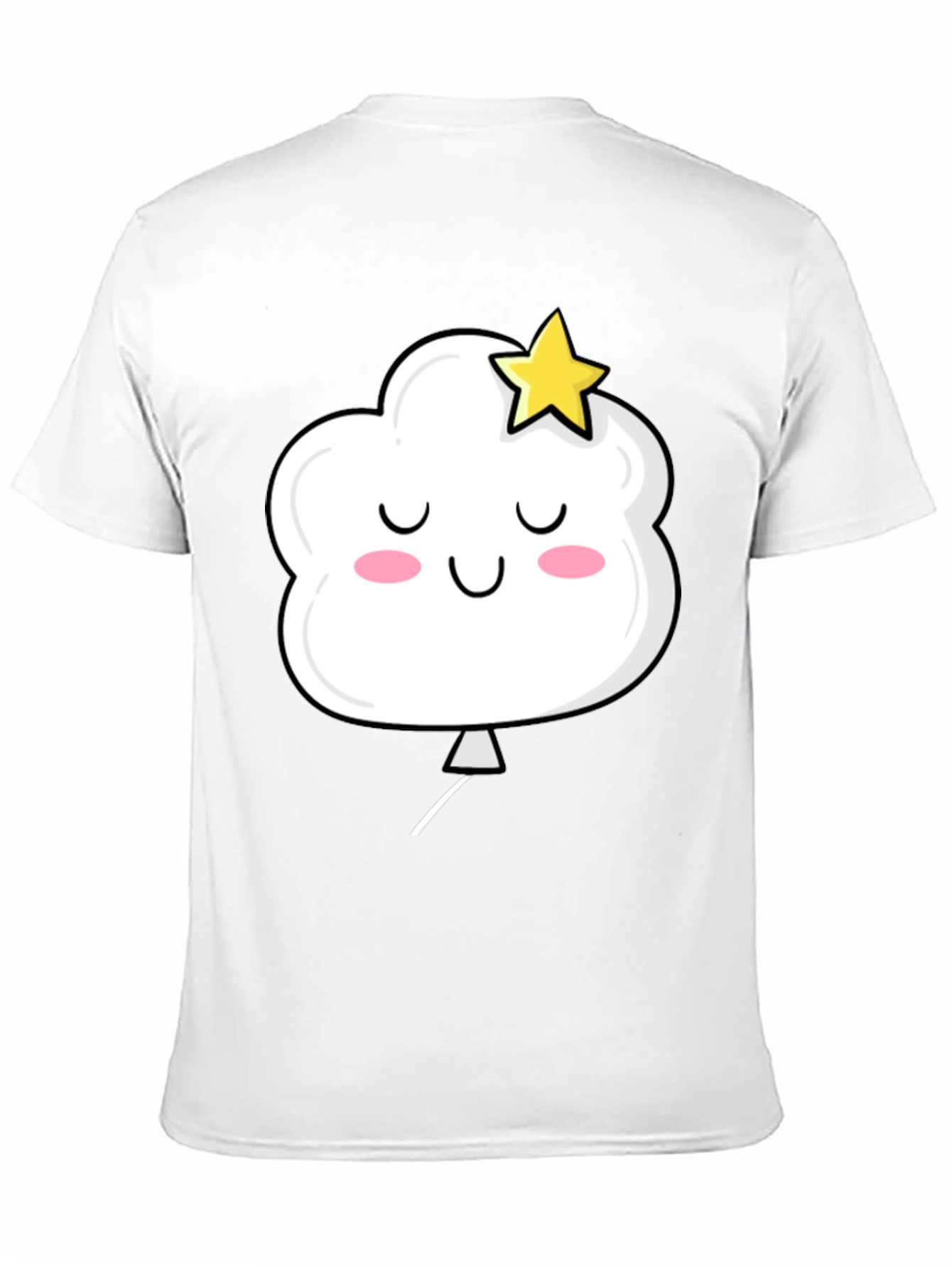 Cute Cloud and Star Graphic Black T-Shirt