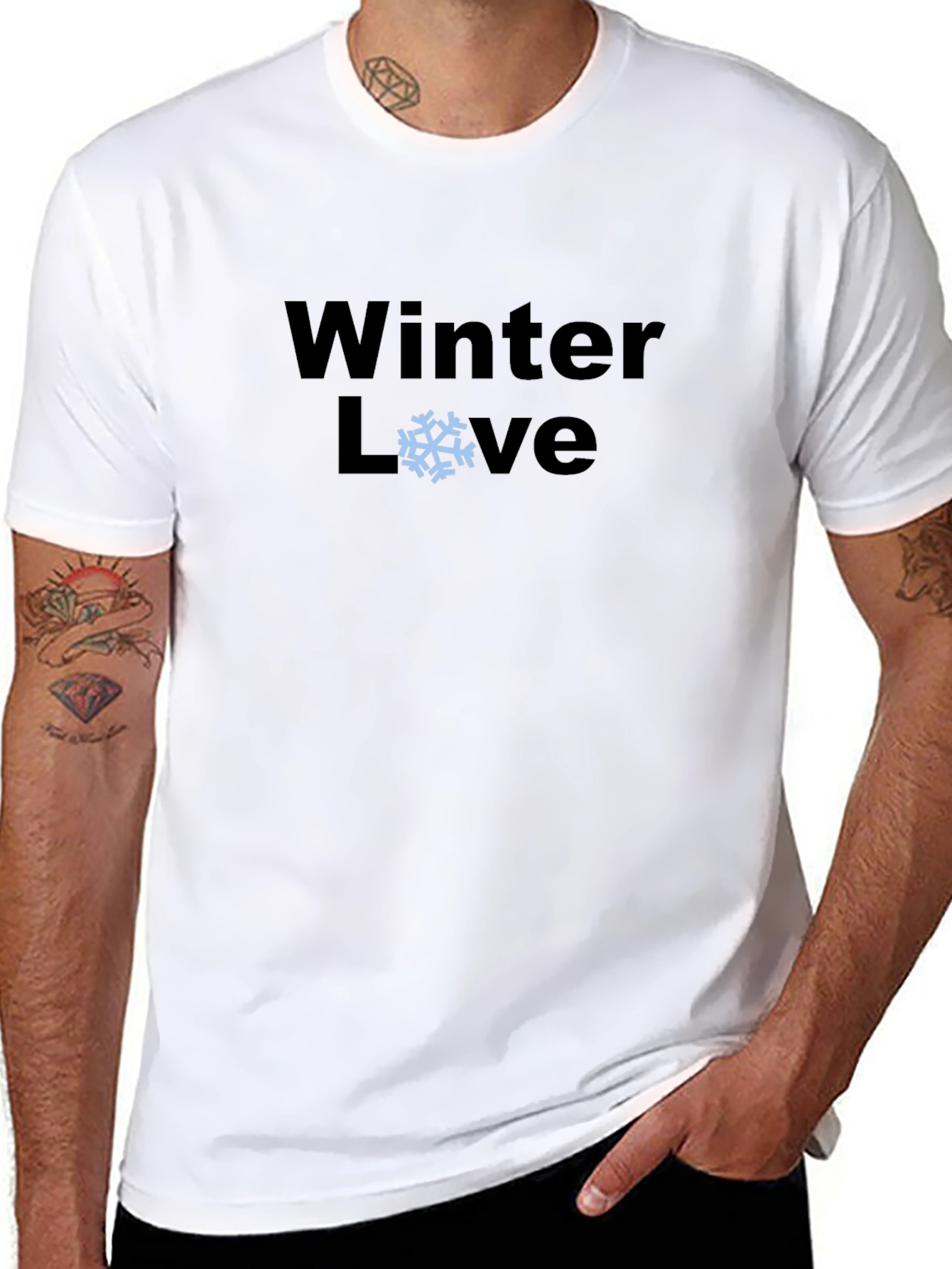 Winter Love Graphic T-Shirt - Black