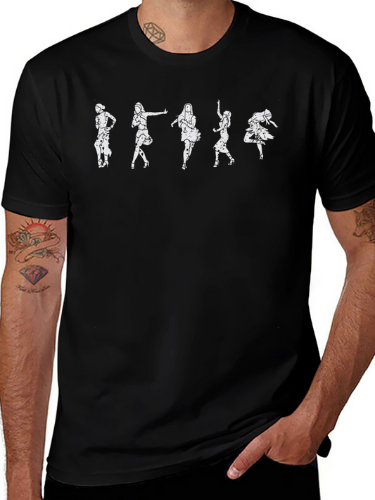 Dancing Figures Graphic Black T-Shirt