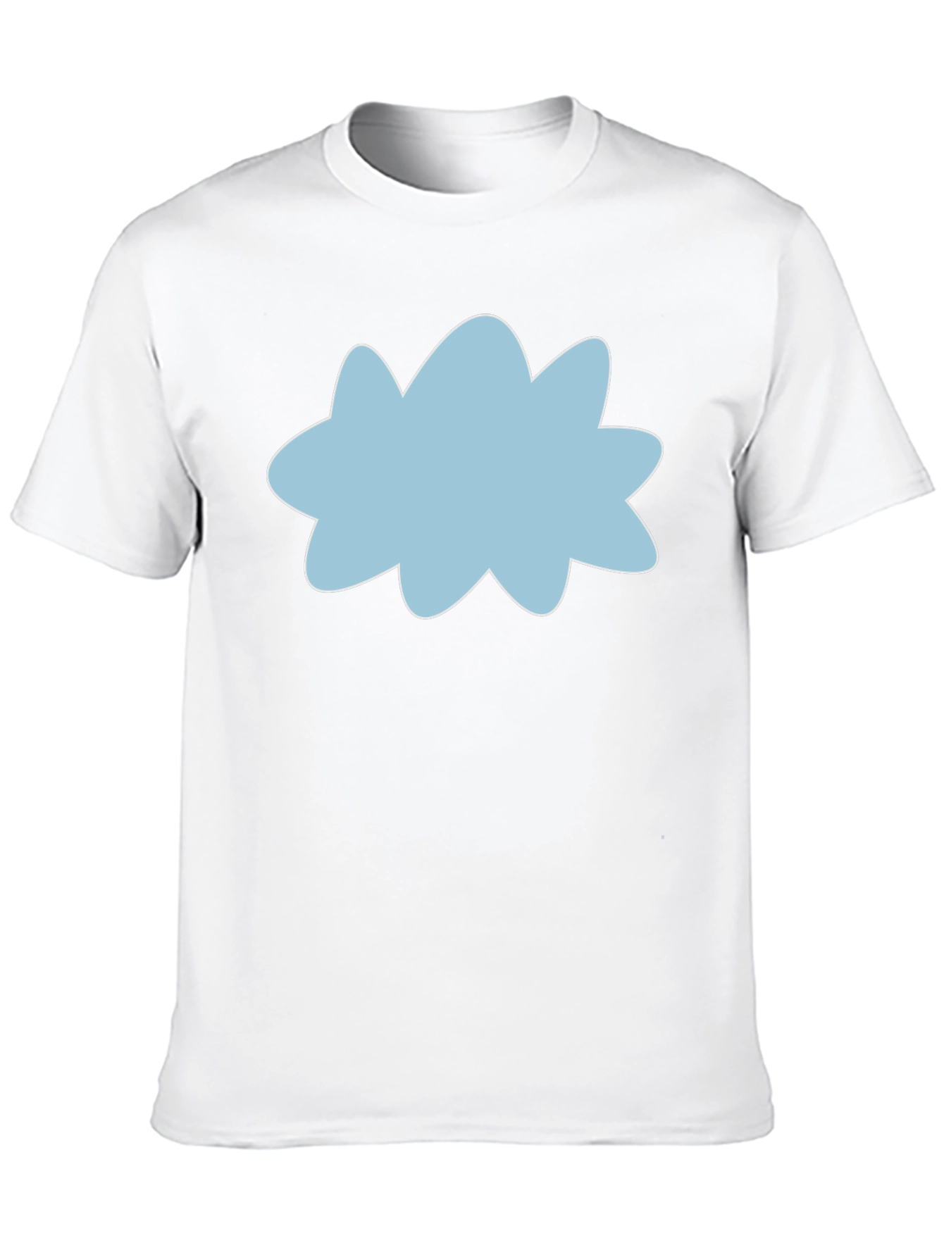 Black Tee with Sky Blue Cloud Graphic