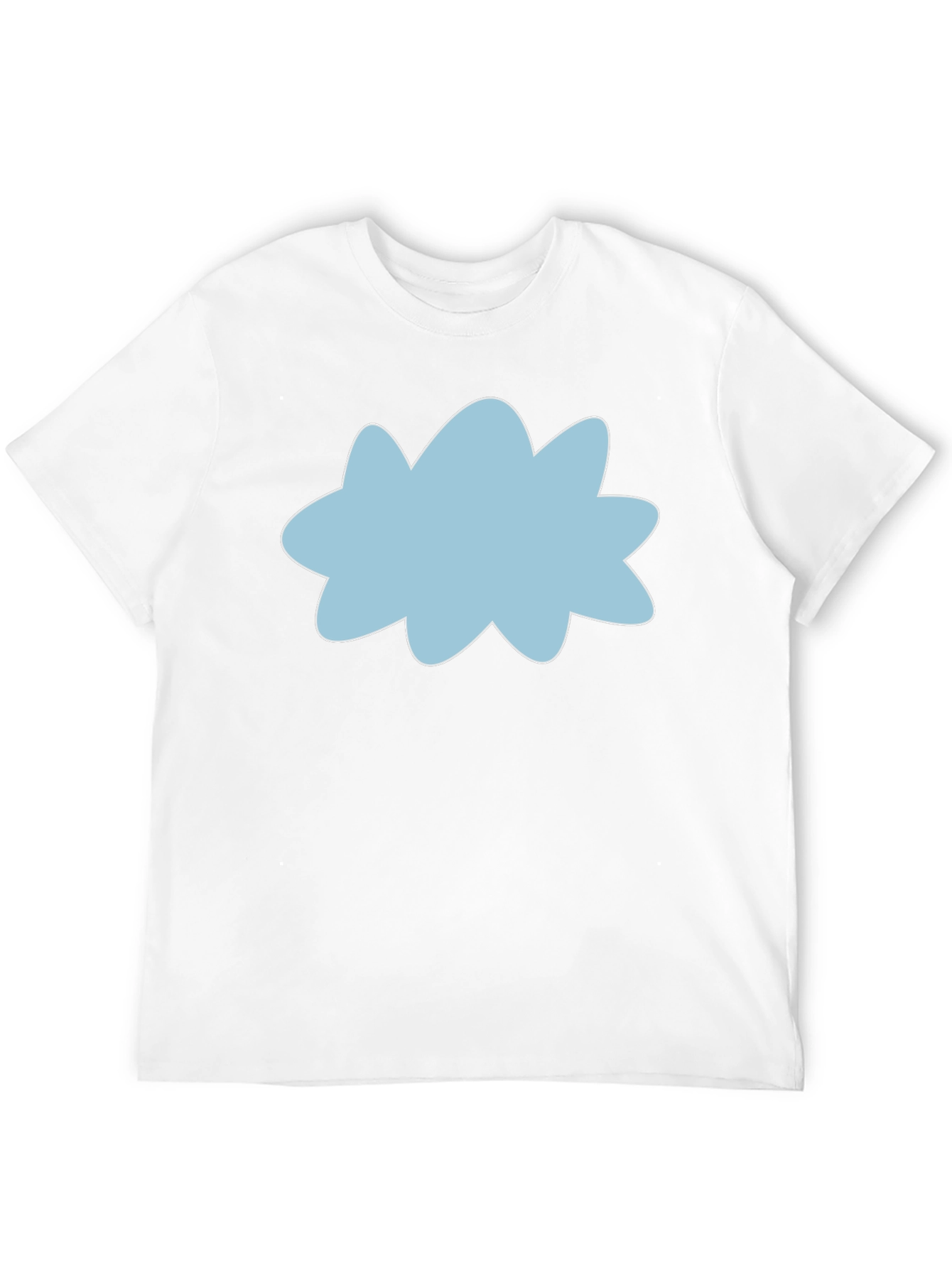 Black Tee with Sky Blue Cloud Graphic