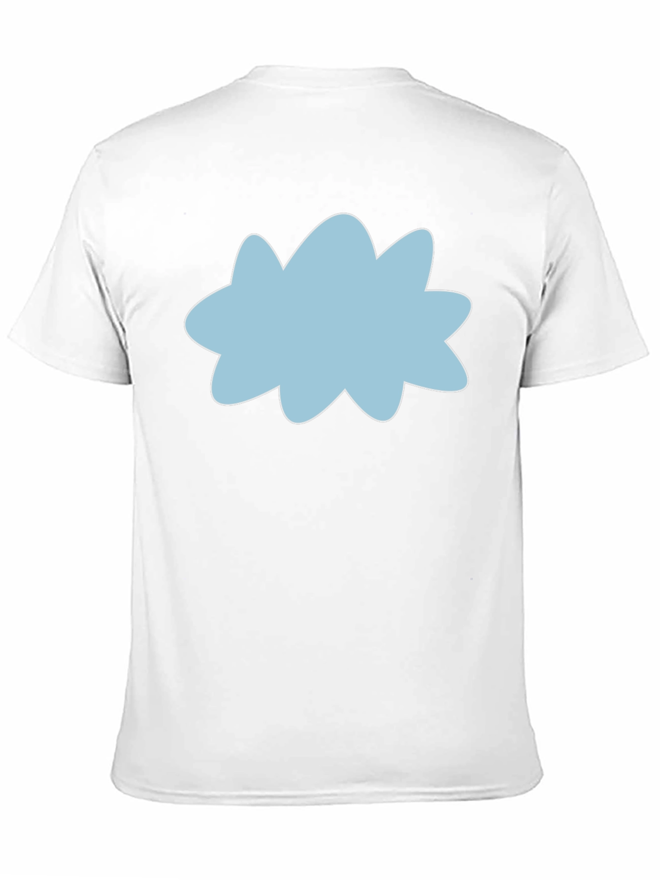 Black Tee with Sky Blue Cloud Graphic
