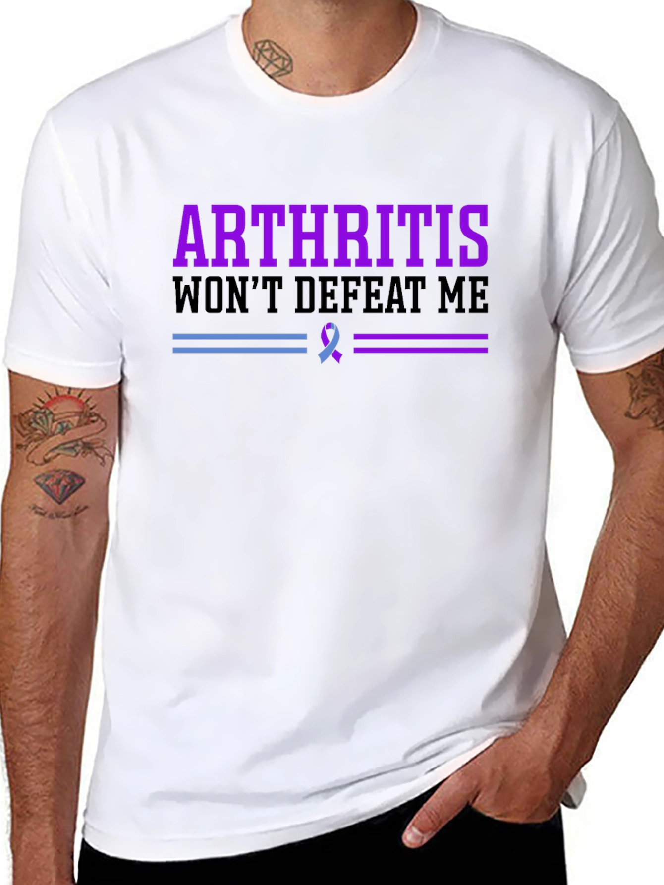Arthritis Awareness T-Shirt - Wont Defeat Me!
