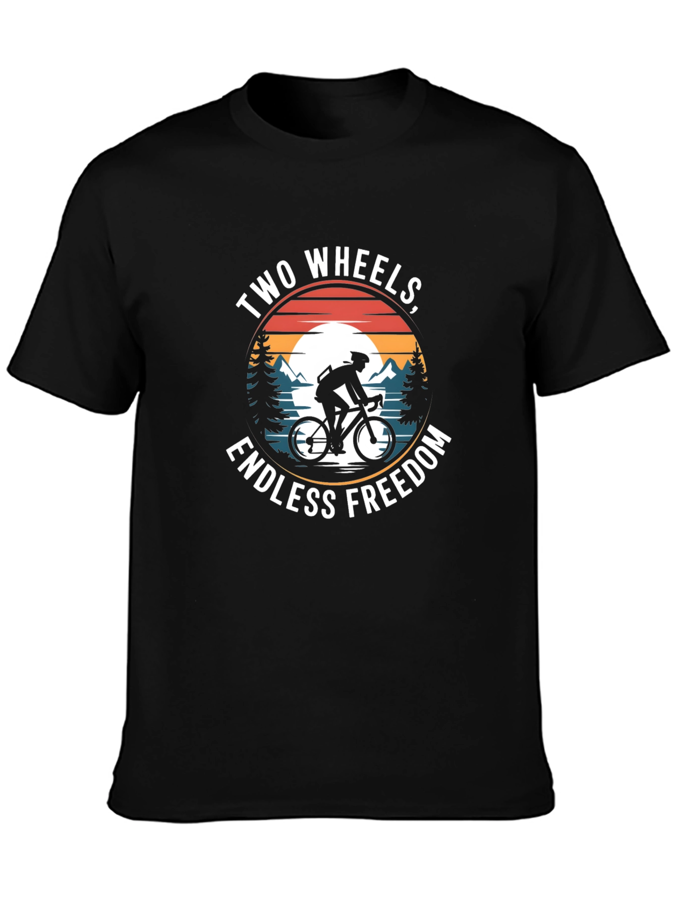 Two Wheels Endless Freedom Black T-Shirt