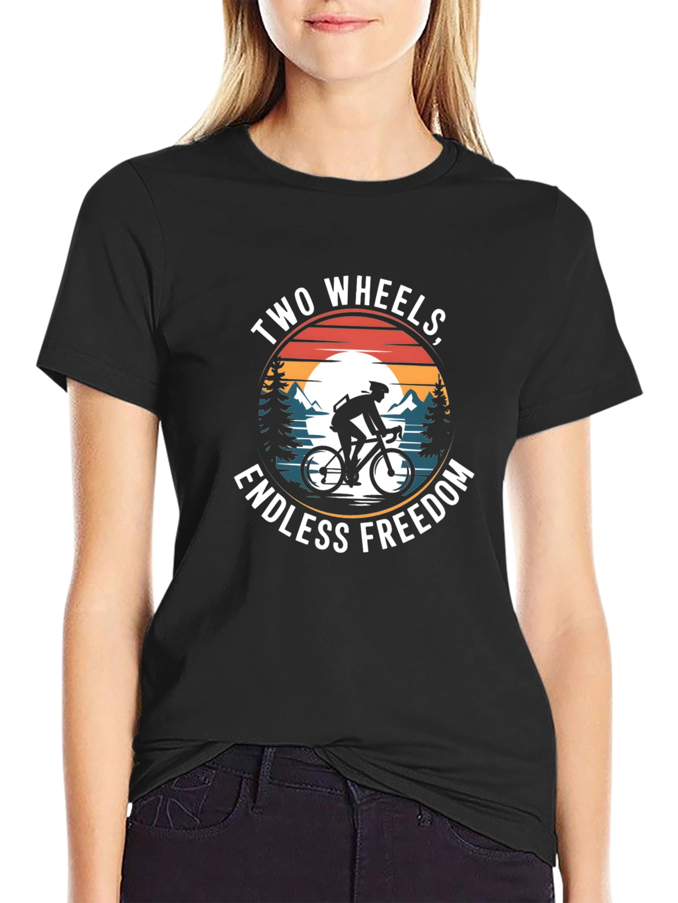 Two Wheels Endless Freedom Black T-Shirt