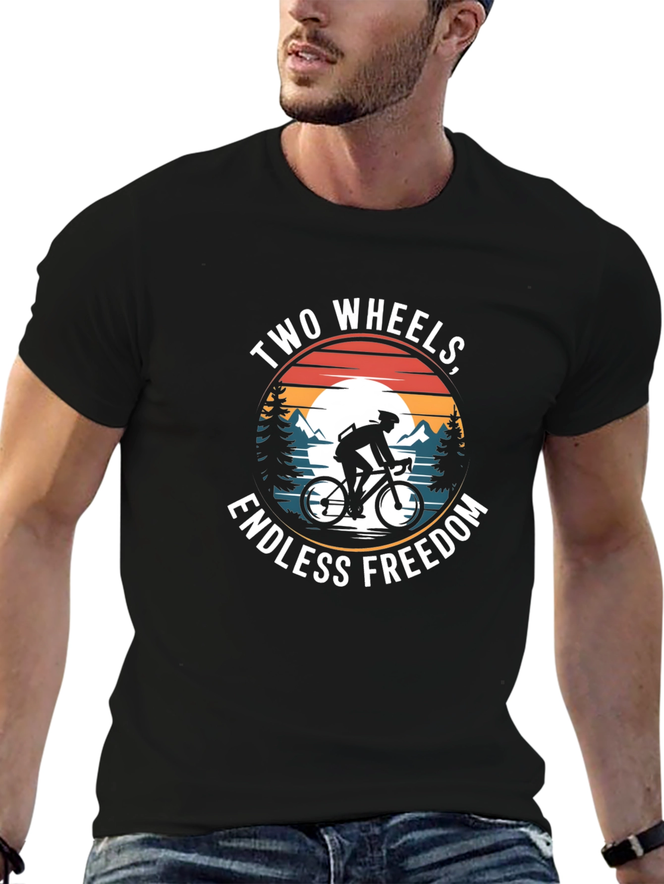 Two Wheels Endless Freedom Black T-Shirt