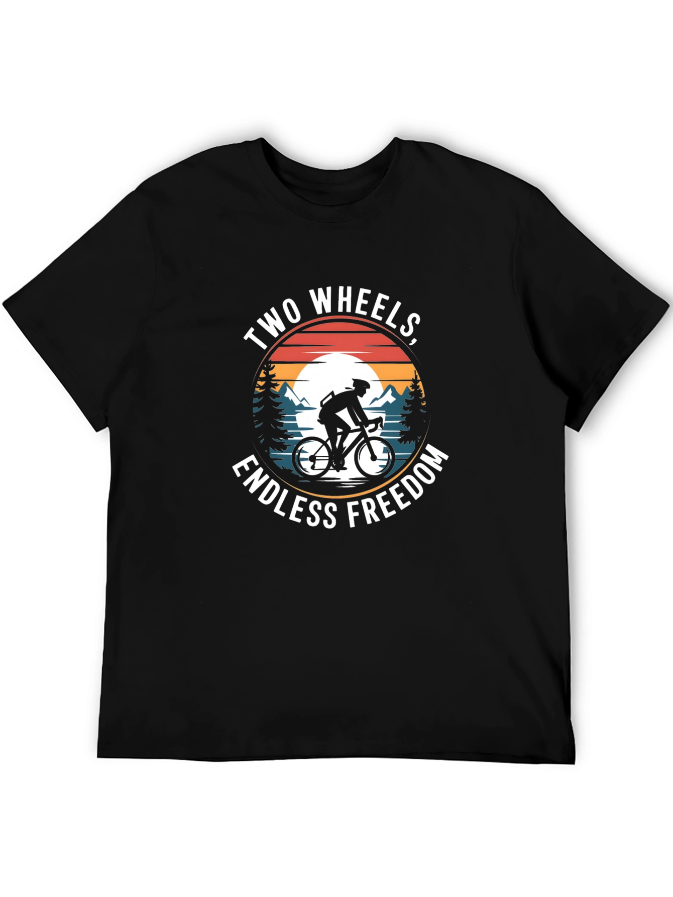 Two Wheels Endless Freedom Black T-Shirt