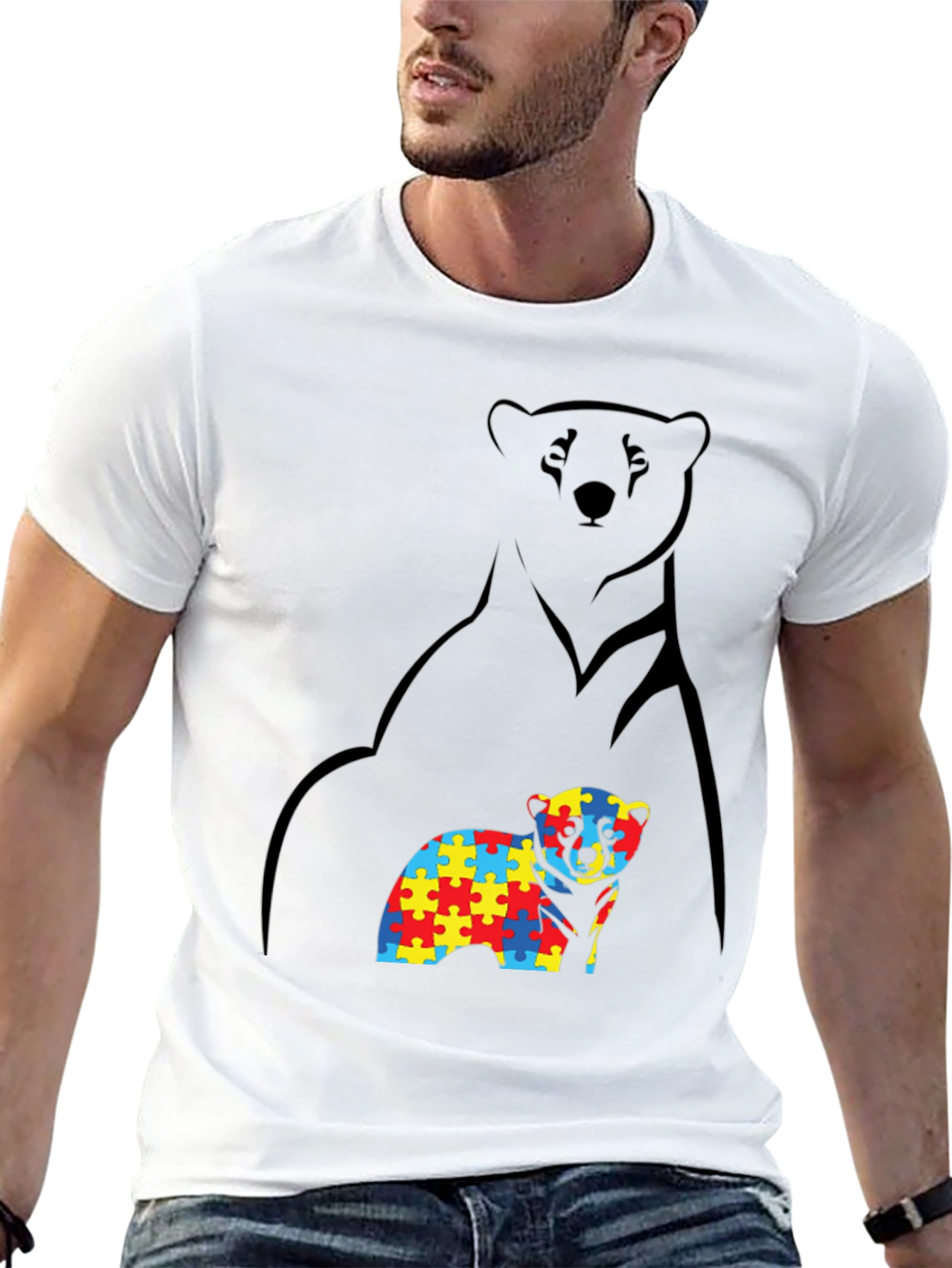 Autism Awareness Bear T-Shirt - Support & Acceptance