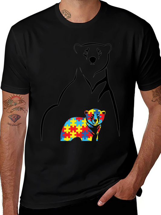 Autism Awareness Bear T-Shirt - Support & Acceptance