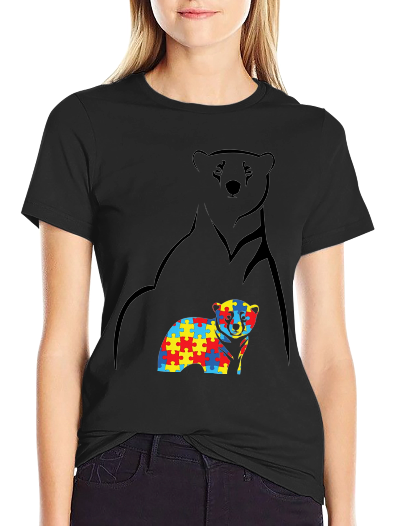 Autism Awareness Bear T-Shirt - Support & Acceptance