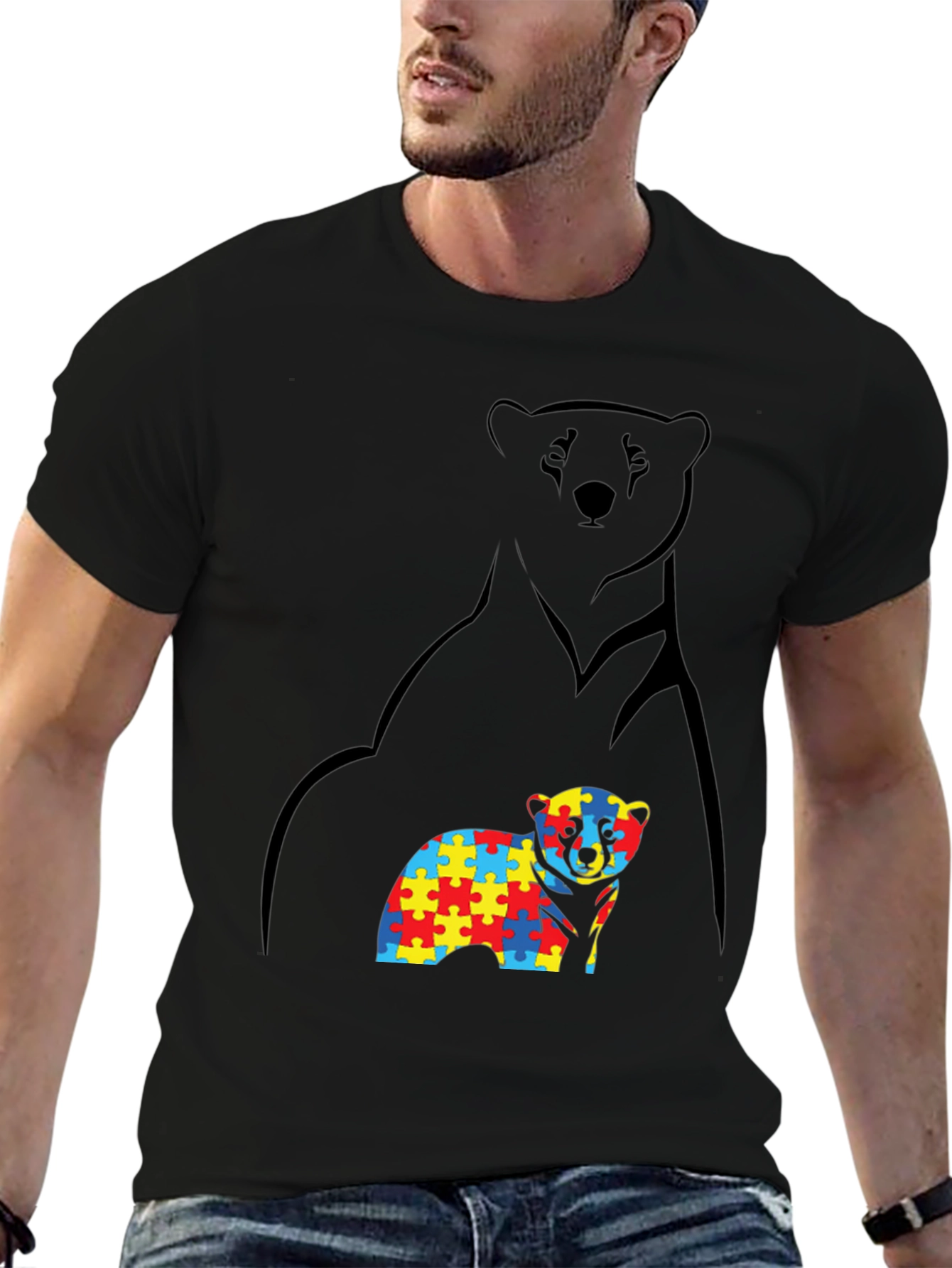 Autism Awareness Bear T-Shirt - Support & Acceptance