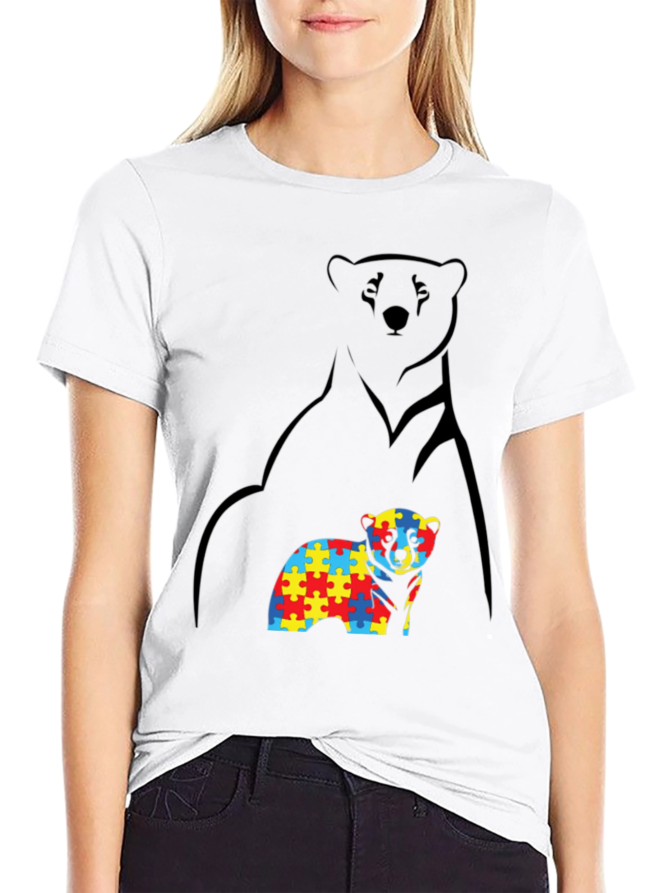 Autism Awareness Bear T-Shirt - Support & Acceptance