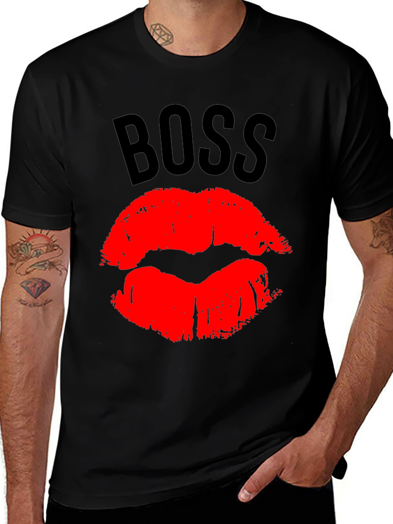 Boss Lips Graphic Tee - Bold Black T-Shirt