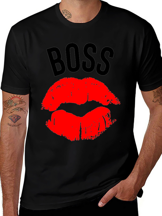 Boss Lips Graphic Tee - Bold Black T-Shirt