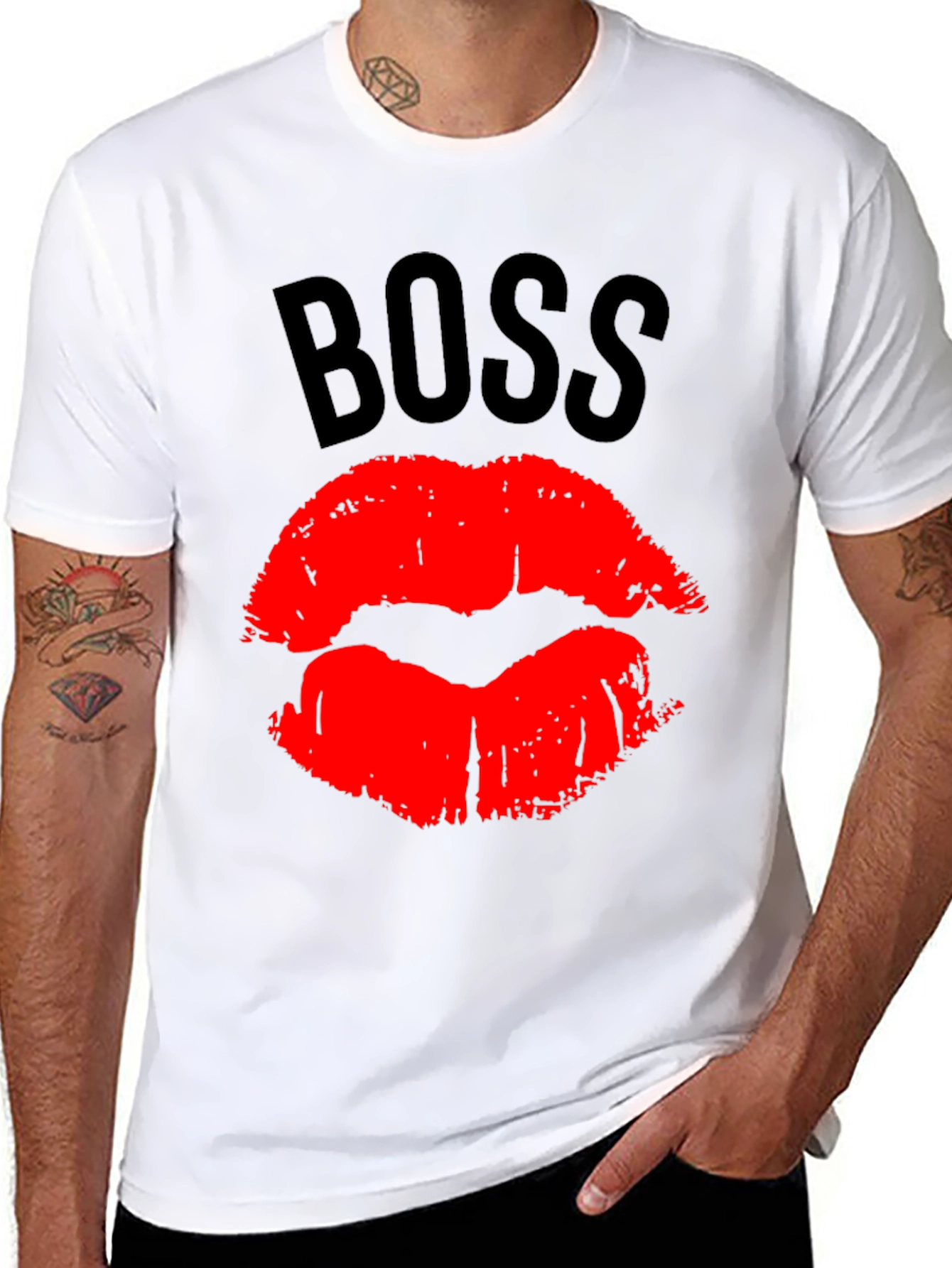 Boss Lips Graphic Tee - Bold Black T-Shirt