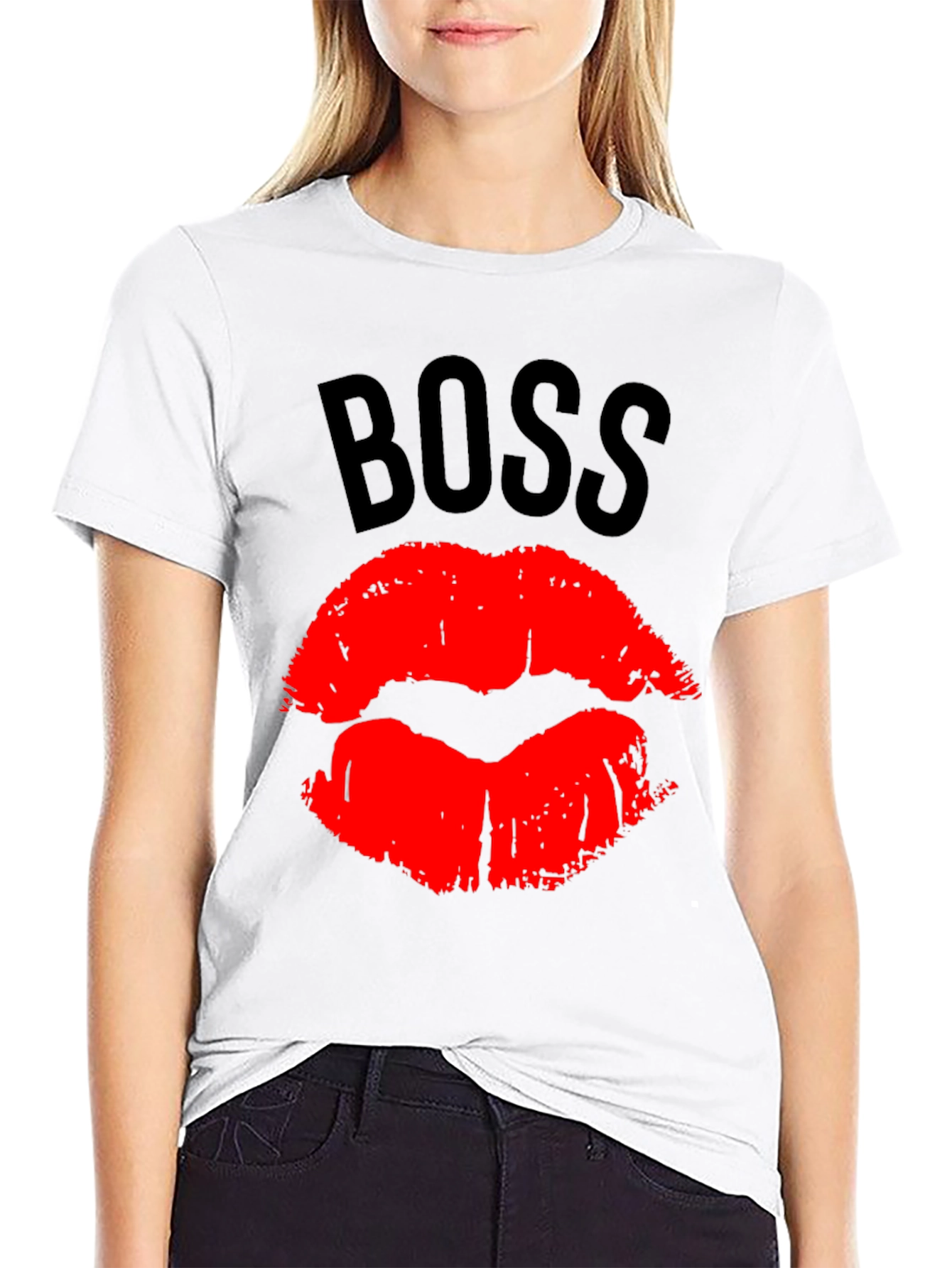Boss Lips Graphic Tee - Bold Black T-Shirt