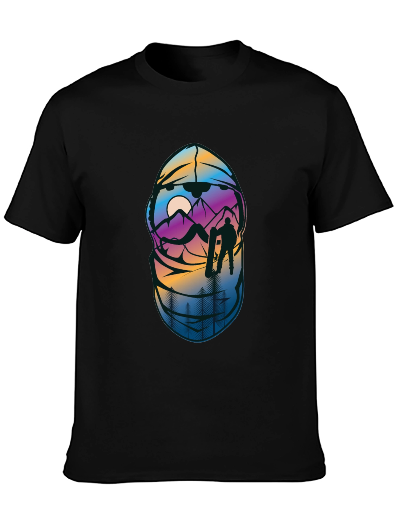 Snowboarder Mountain Scene Graphic T-Shirt