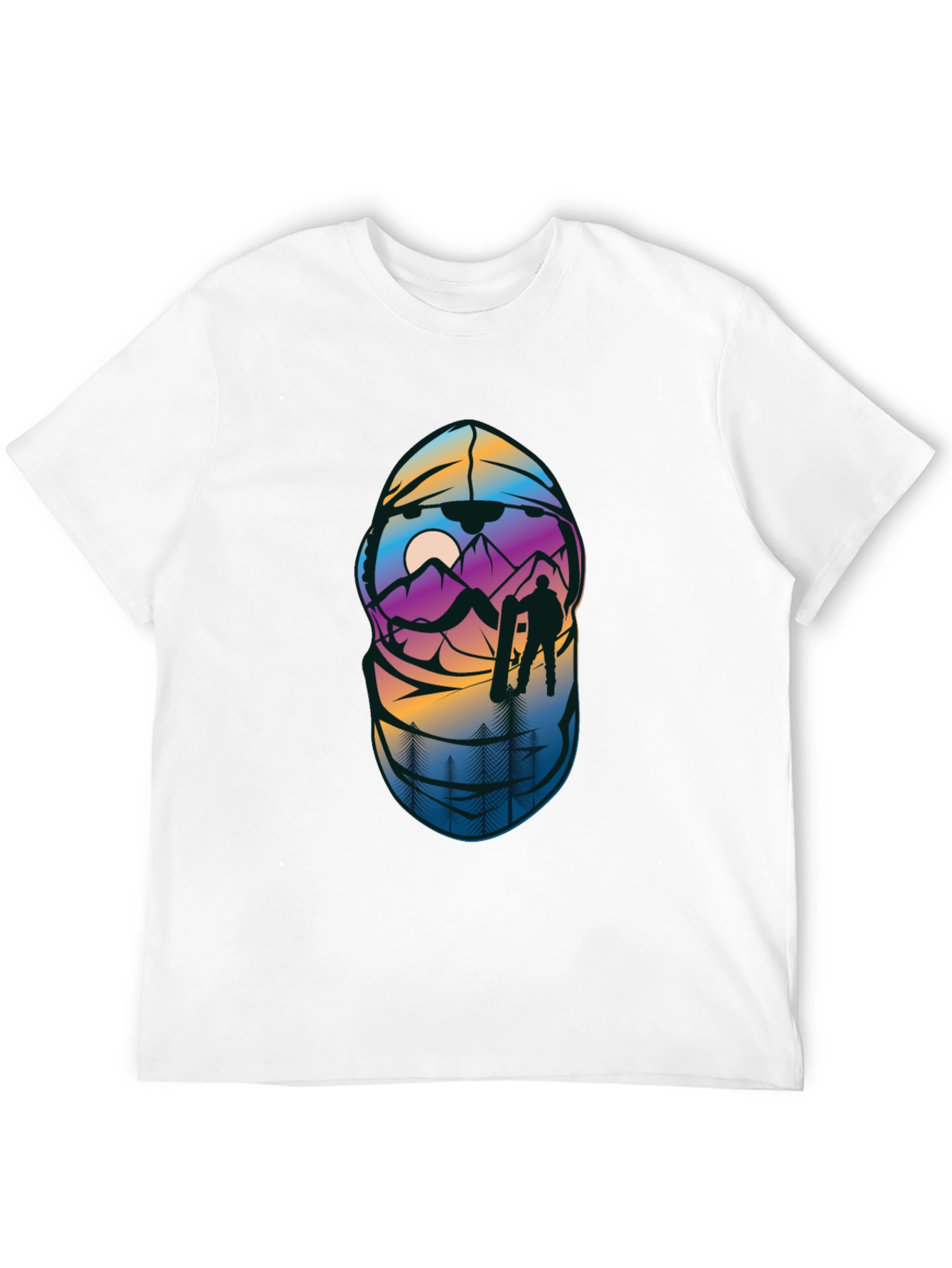 Snowboarder Mountain Scene Graphic T-Shirt