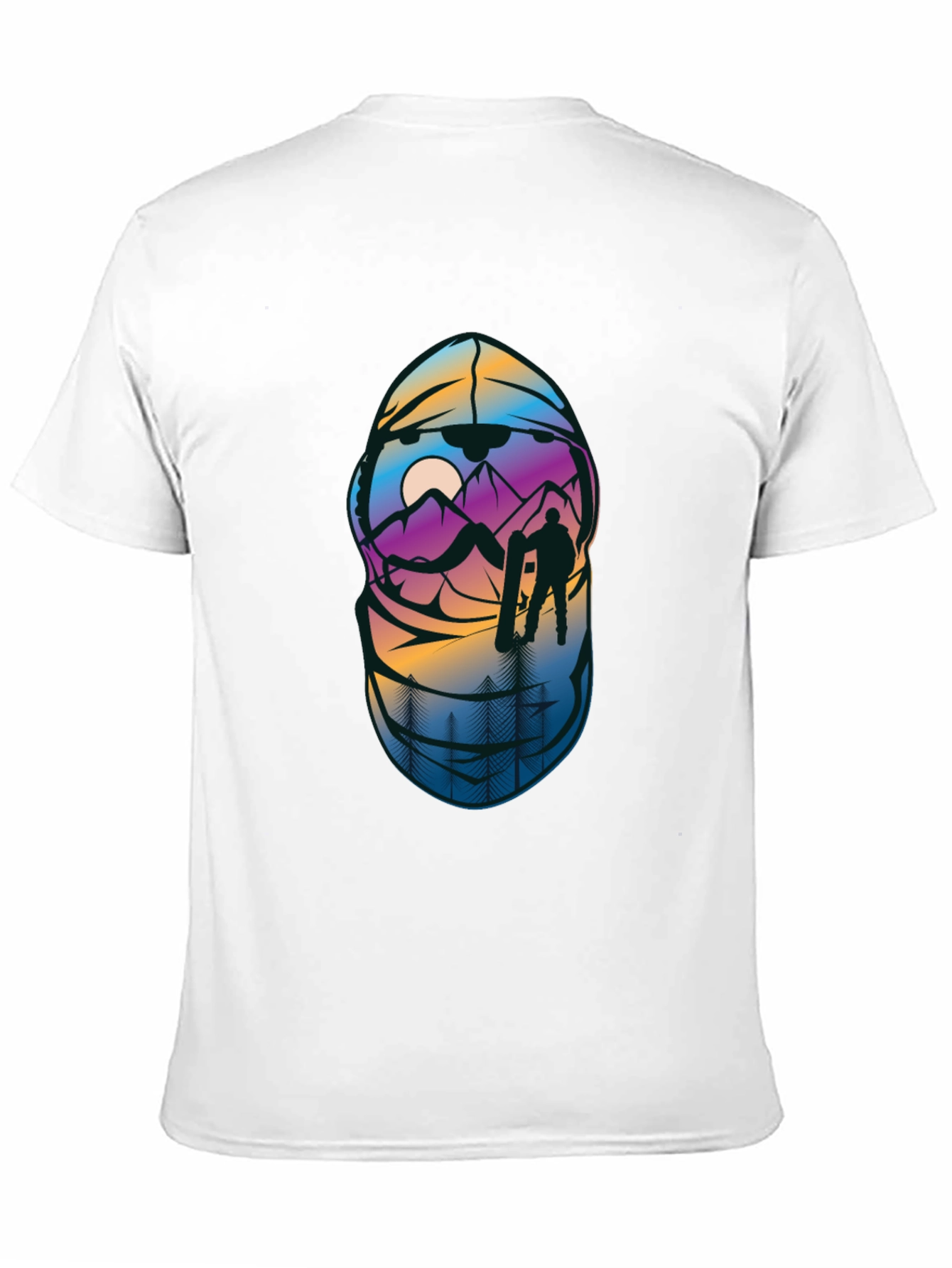 Snowboarder Mountain Scene Graphic T-Shirt