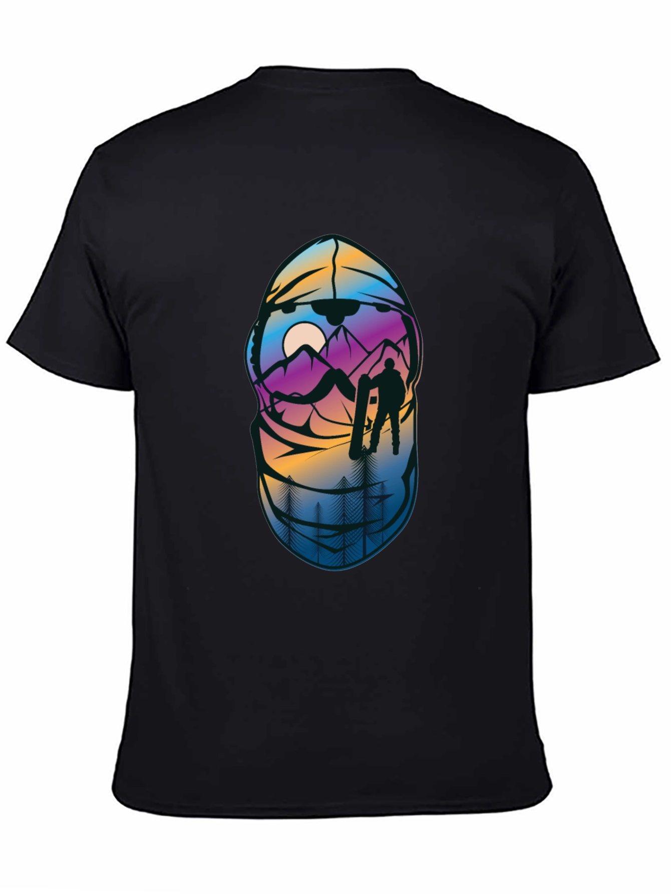 Snowboarder Mountain Scene Graphic T-Shirt
