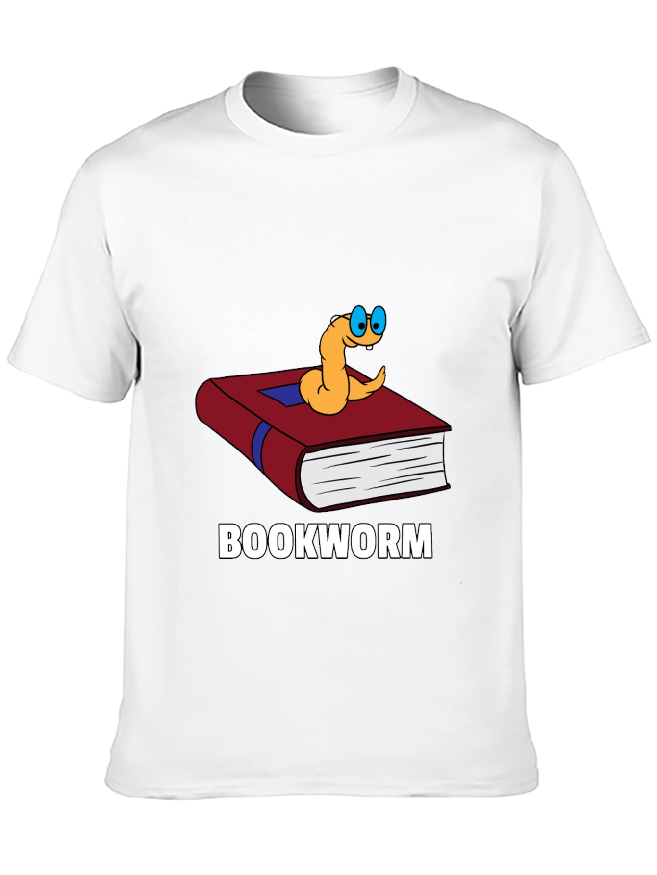 Bookworm T-Shirt Funny Cartoon Reader Novelty Tee