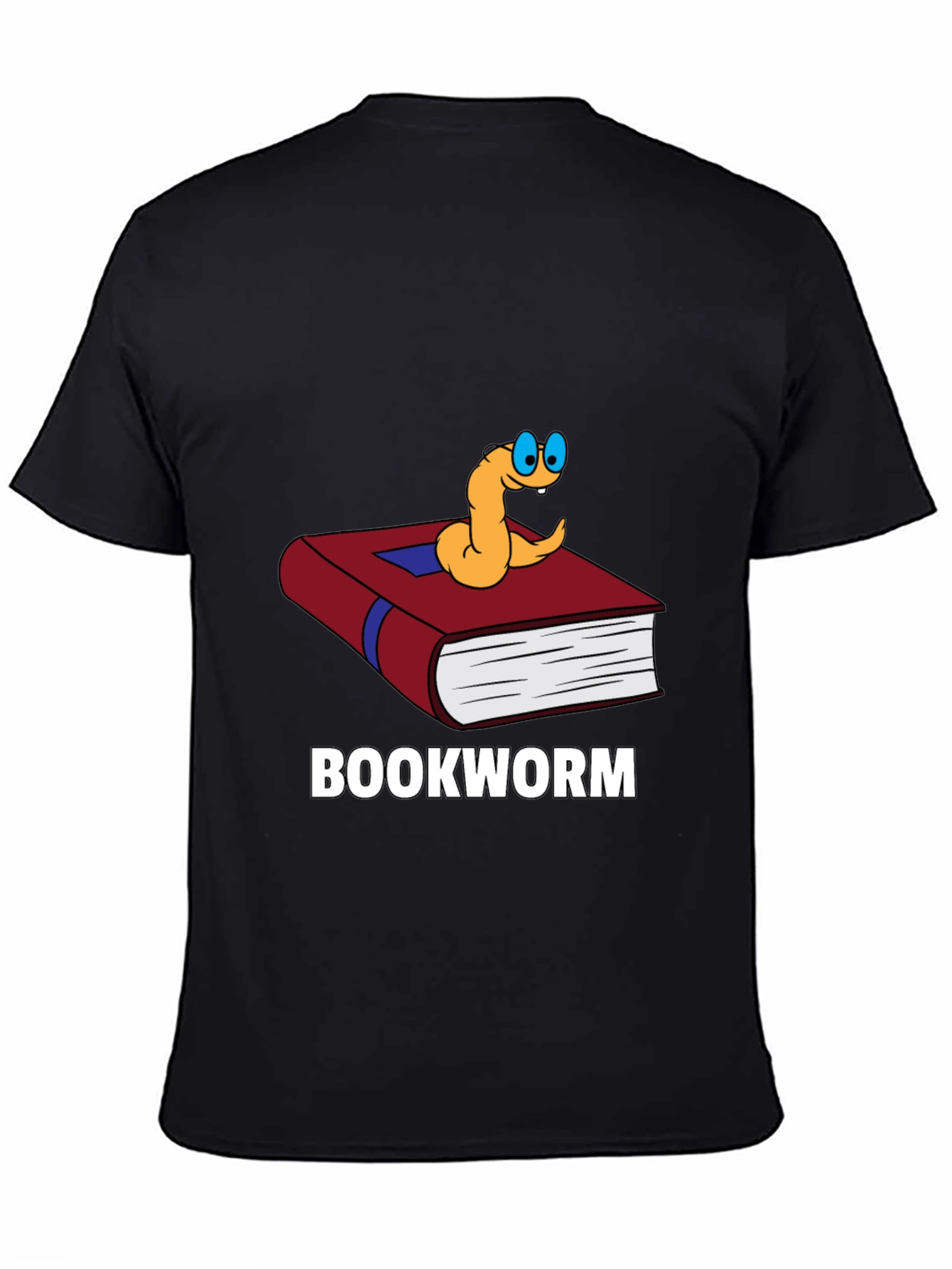 Bookworm T-Shirt Funny Cartoon Reader Novelty Tee