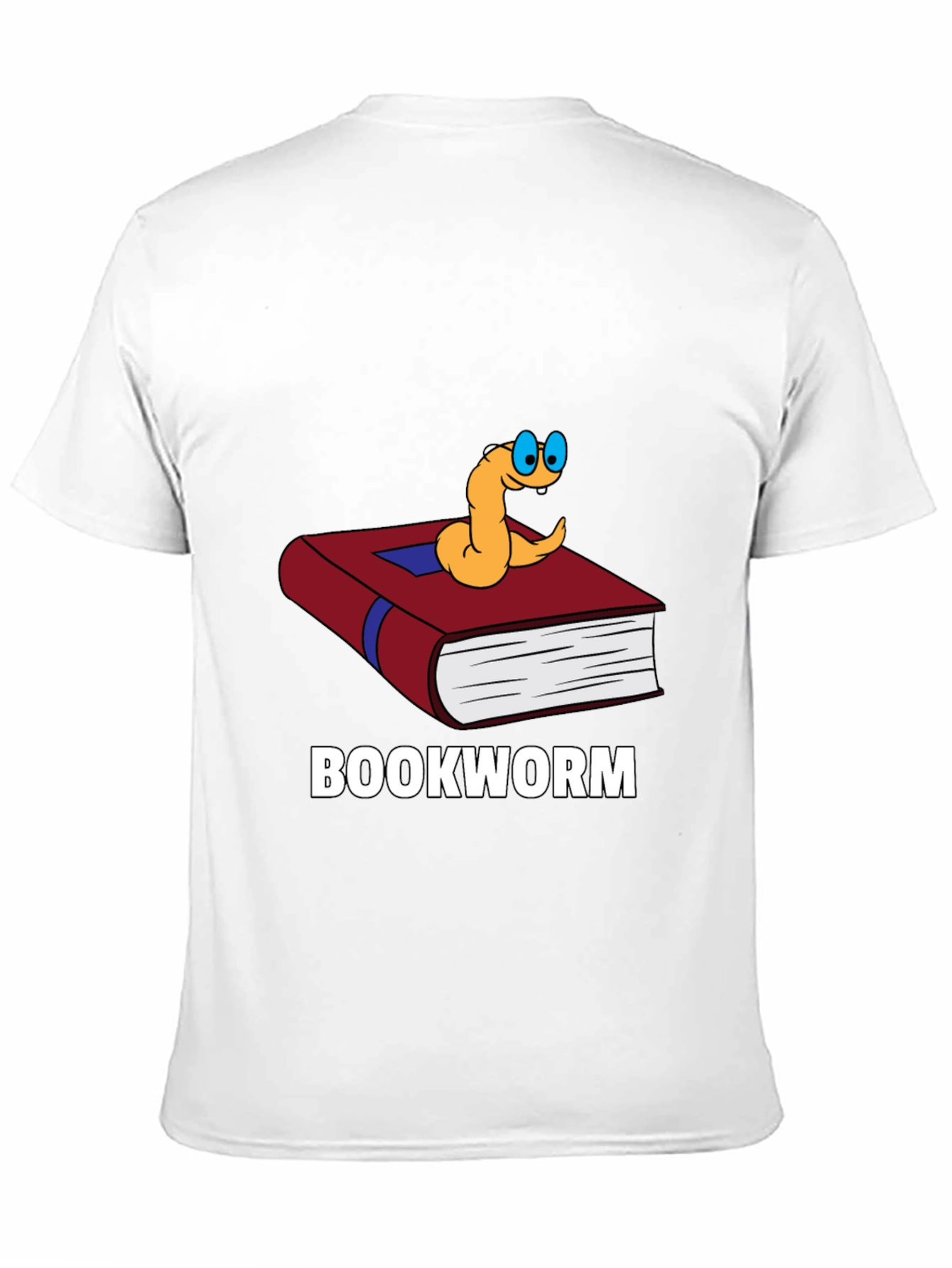 Bookworm T-Shirt Funny Cartoon Reader Novelty Tee